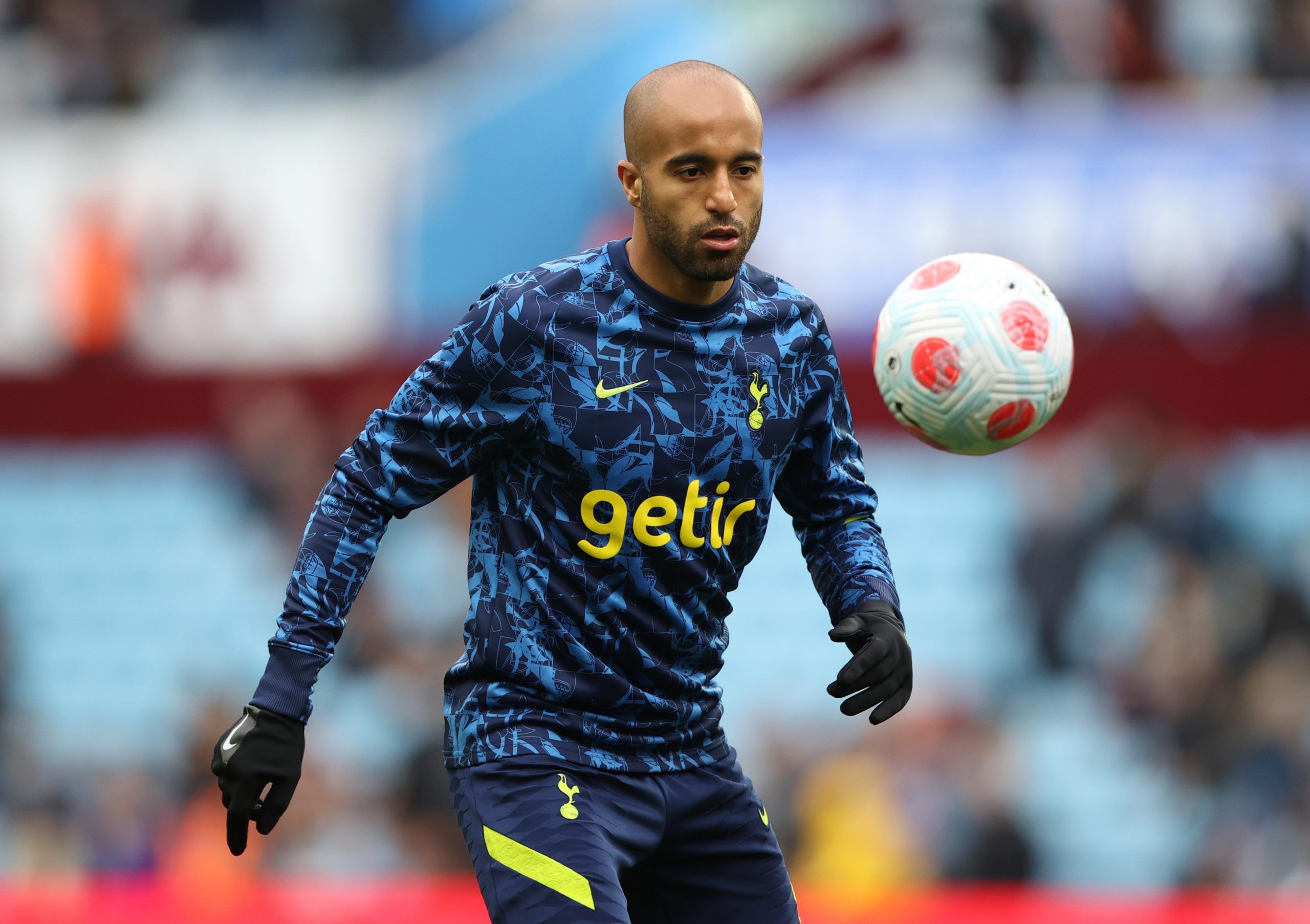 Soccer Football - Premier League - Aston Villa v Tottenham Hotspur - Villa Park, Birmingham, Britain - April 9, 2022  Tottenham Hotspur's Lucas Moura during the warm up before the match Action Images via Reuters/Molly Darlington EDITORIAL USE ONLY. No use with unauthorized audio, video, data, fixture lists, club/league logos or 'live' services. Online in-match use limited to 75 images, no video emulation. No use in betting, games or single club /league/player publications.  Please contact your a