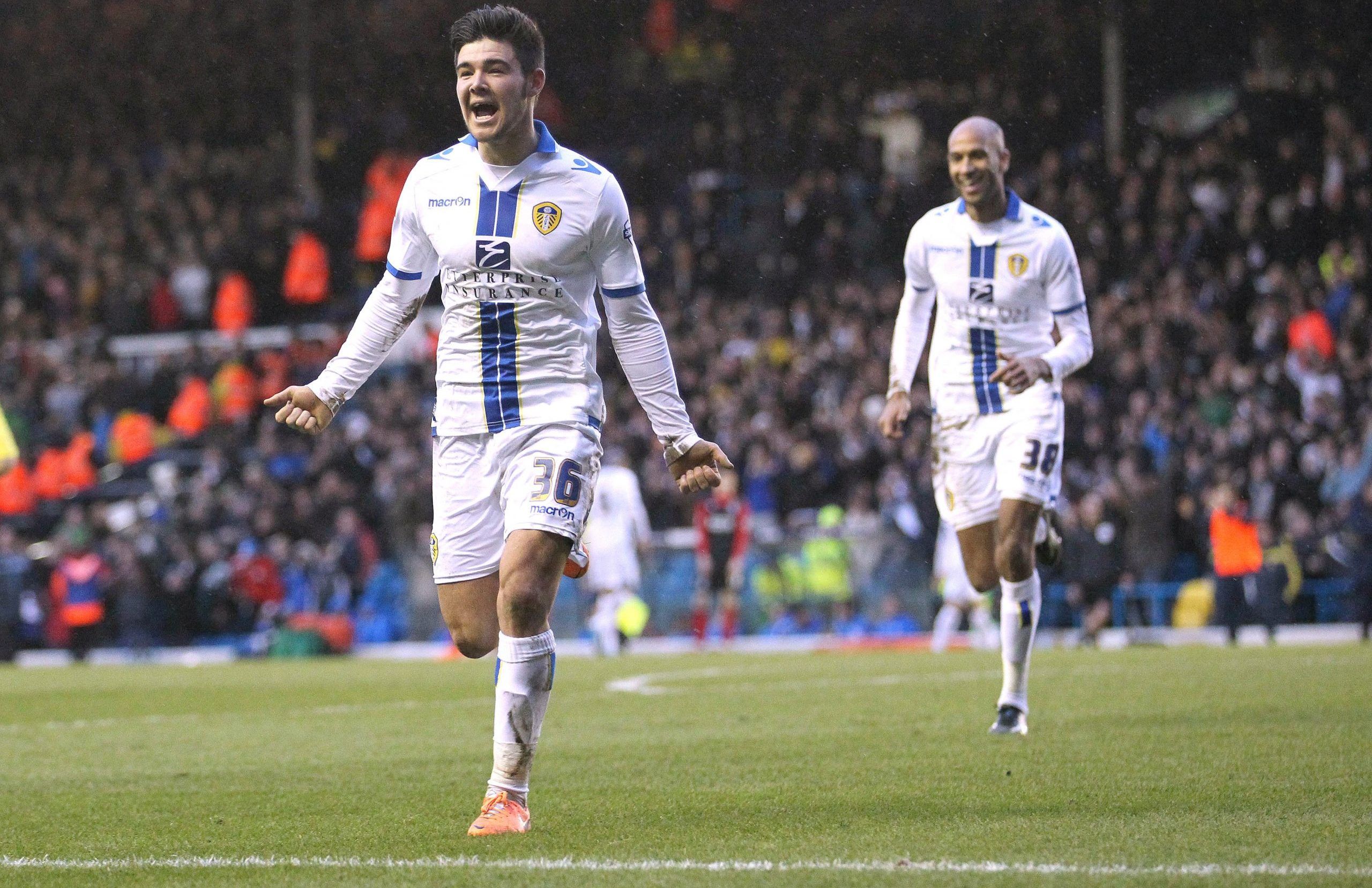 Football - Leeds United v Huddersfield Town - Sky Bet Football League Championship - Elland Road - 1/2/14 
Alex Mowatt of Leeds United Celebrates scoring his teams fifth goal  
Mandatory Credit: Action Images / John Clifton 
Livepic 
EDITORIAL USE ONLY. No use with unauthorized audio, video, data, fixture lists, club/league logos or live services. Online in-match use limited to 45 images, no video emulation. No use in betting, games or single club/league/player publications.  Please contact your
