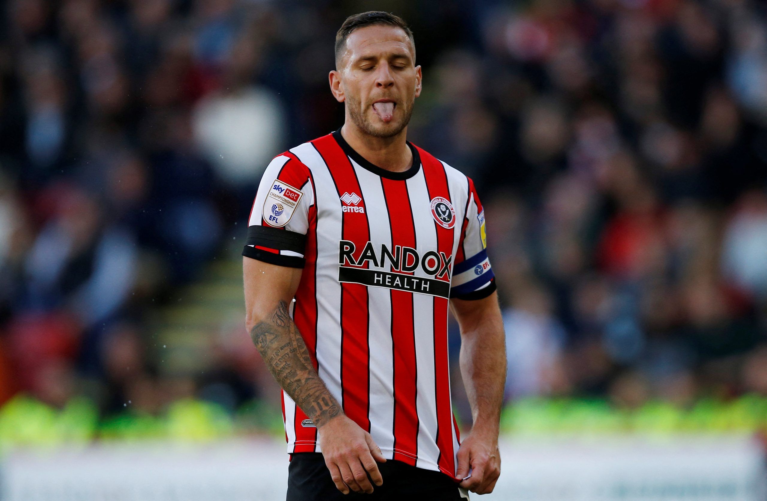 Soccer Football - Championship - Sheffield United v Blackpool - Bramall Lane, Sheffield, Britain - October 15, 2022 Sheffield United's Billy Sharp Action Images/Craig Brough  EDITORIAL USE ONLY. No use with unauthorized audio, video, data, fixture lists, club/league logos or 