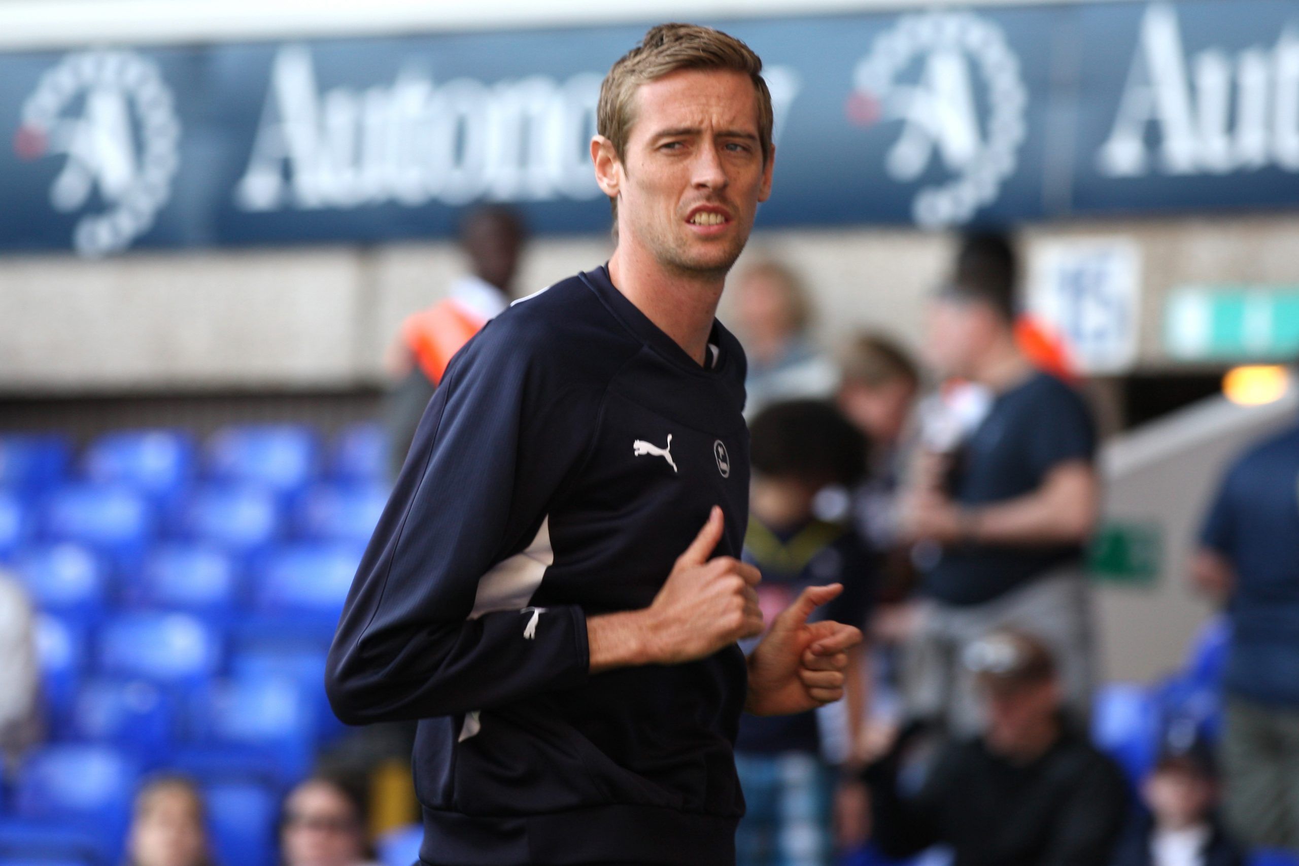 Football - Tottenham Hotspur v Stoke City - Barclays Premier League  - White Hart Lane - 10/11 - 9/4/11 
Tottenham Hotspur's Peter Crouch during warm up 
Mandatory Credit: Action Images / Paul Childs 
NO ONLINE/INTERNET USE WITHOUT A LICENCE FROM THE FOOTBALL DATA CO LTD. FOR LICENCE ENQUIRIES PLEASE TELEPHONE +44 (0) 207 864 9000.