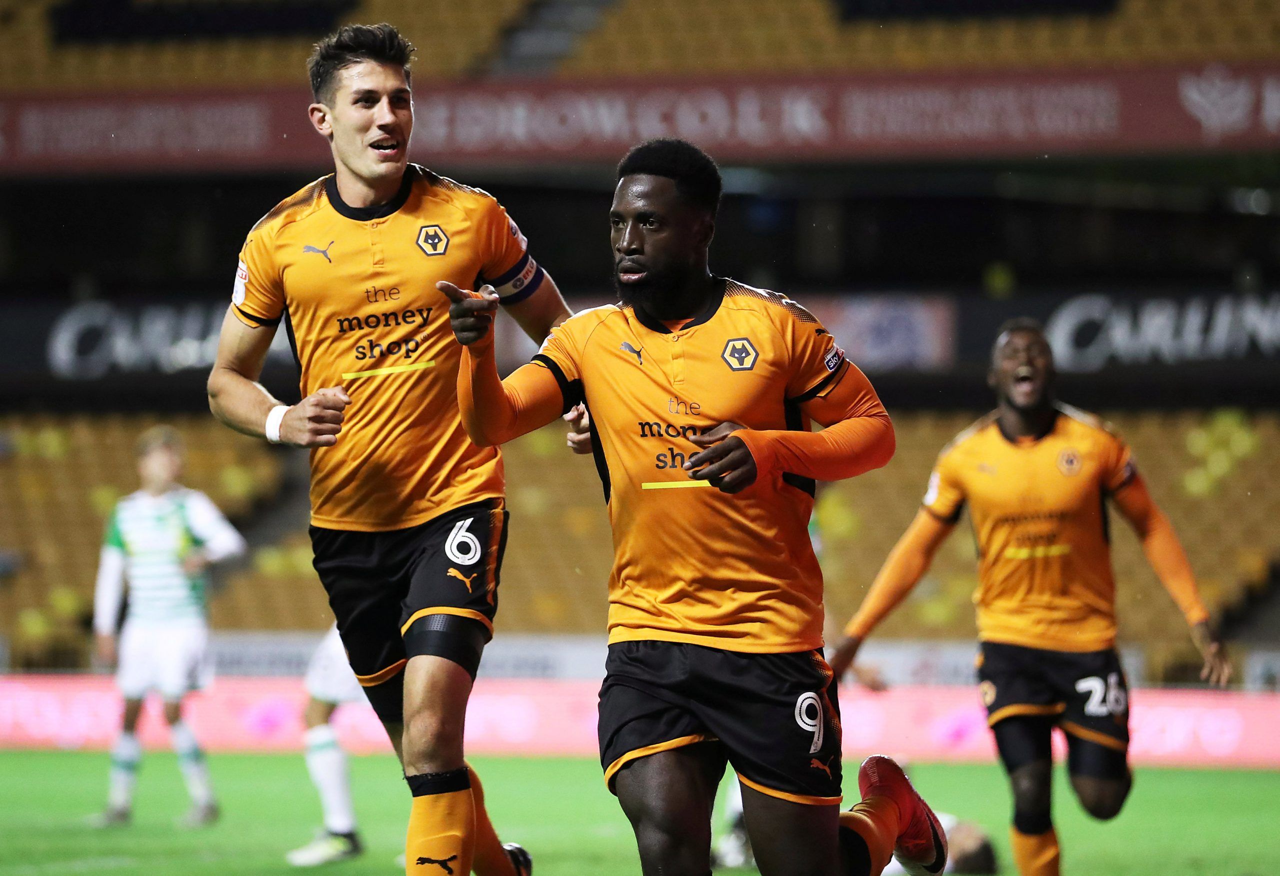 Soccer Football - Carabao Cup First Round - Wolverhampton Wanderers vs Yeovil Town - Wolverhampton, Britain - August 8, 2017   Wolverhampton Wanderers’ Nouha Dicko celebrates scoring their first goal   Action Images/John Clifton