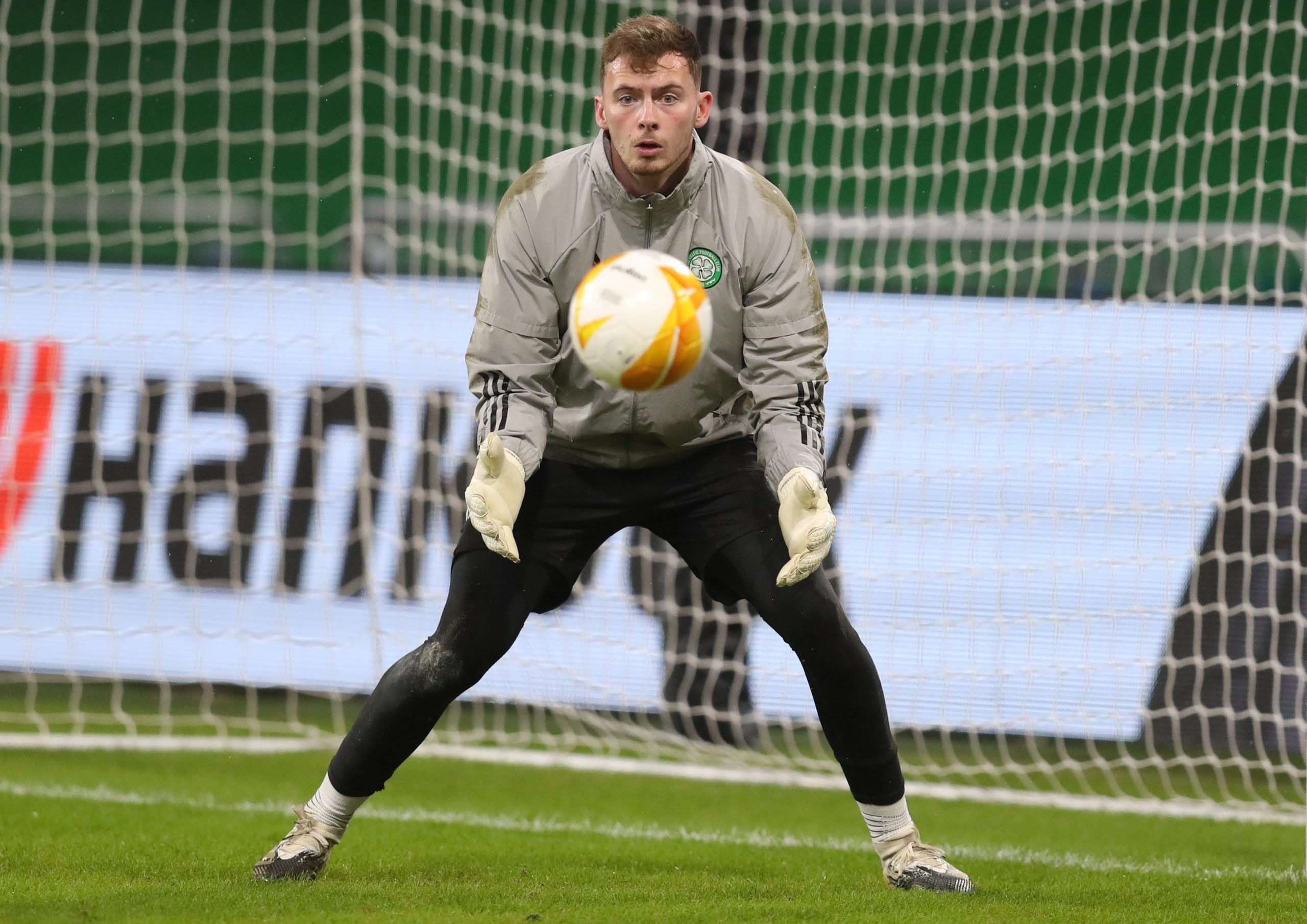 Soccer Football - Europa League - Group H - Celtic v Lille - Celtic Park, Glasgow, Scotland, Britain - December 10, 2020  Celtic's Conor Hazard during the warm up before the match REUTERS/Russell Cheyne