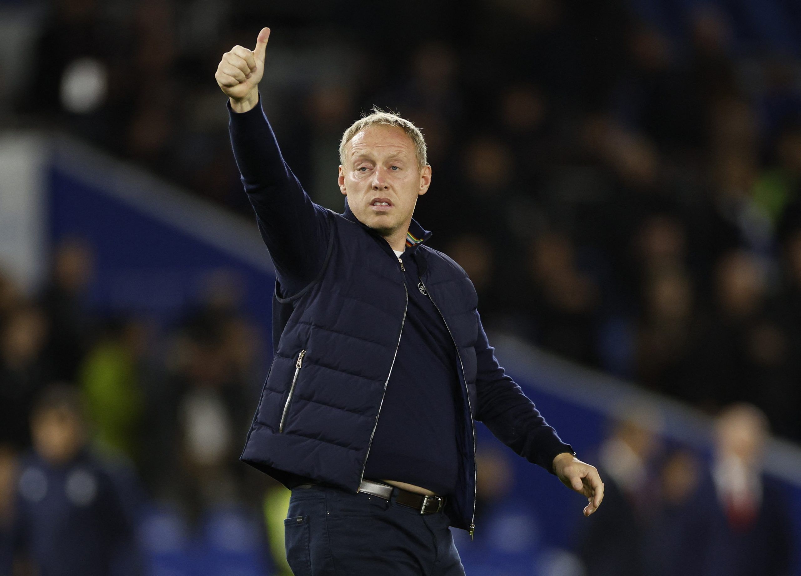 Soccer Football - Premier League - Brighton &amp; Hove Albion v Nottingham Forest - The American Express Community Stadium, Brighton, Britain - October 18, 2022 Nottingham Forest manager Steve Cooper reacts after the match Action Images via Reuters/John Sibley EDITORIAL USE ONLY. No use with unauthorized audio, video, data, fixture lists, club/league logos or 'live' services. Online in-match use limited to 75 images, no video emulation. No use in betting, games or single club /league/player publ
