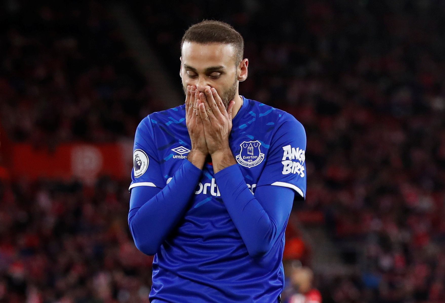 Soccer Football - Premier League - Southampton v Everton - St Mary's Stadium, Southampton, Britain - November 9, 2019  Everton's Cenk Tosun reacts           REUTERS/David Klein  EDITORIAL USE ONLY. No use with unauthorized audio, video, data, fixture lists, club/league logos or 
