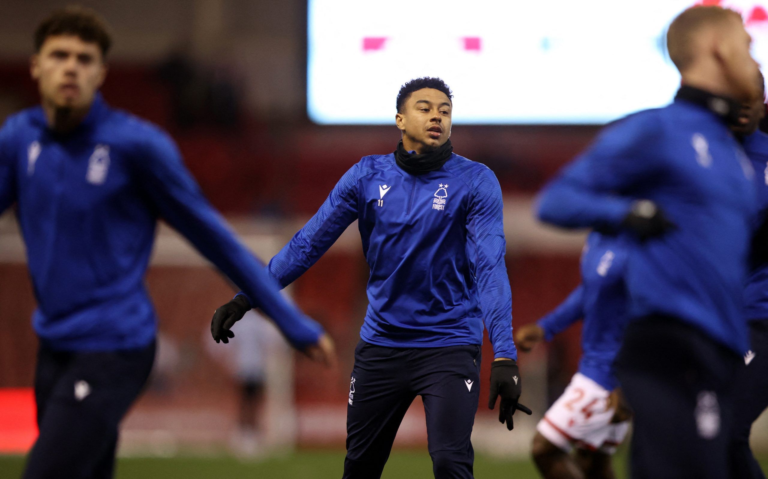 Soccer Football - Premier League - Nottingham Forest v Aston Villa - The City Ground, Nottingham, Britain - October 10, 2022 Nottingham Forest's Jesse Lingard during the warm up before the match Action Images via Reuters/Molly Darlington EDITORIAL USE ONLY. No use with unauthorized audio, video, data, fixture lists, club/league logos or 'live' services. Online in-match use limited to 75 images, no video emulation. No use in betting, games or single club /league/player publications.  Please conta