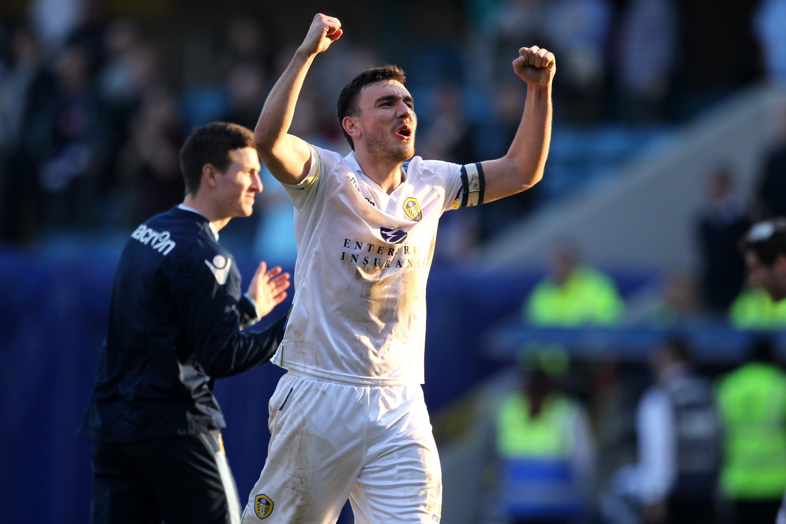 Football - Millwall v Leeds United npower Football League Championship - The New Den - 24/3/12 
Robert Snodgrass - Leeds United celebrates win at the end of the game 
Mandatory Credit: Action Images / Steven Paston 
EDITORIAL USE ONLY. No use with unauthorized audio, video, data, fixture lists, club/league logos or live services. Online in-match use limited to 45 images, no video emulation. No use in betting, games or single club/league/player publications.  Please contact your account represent
