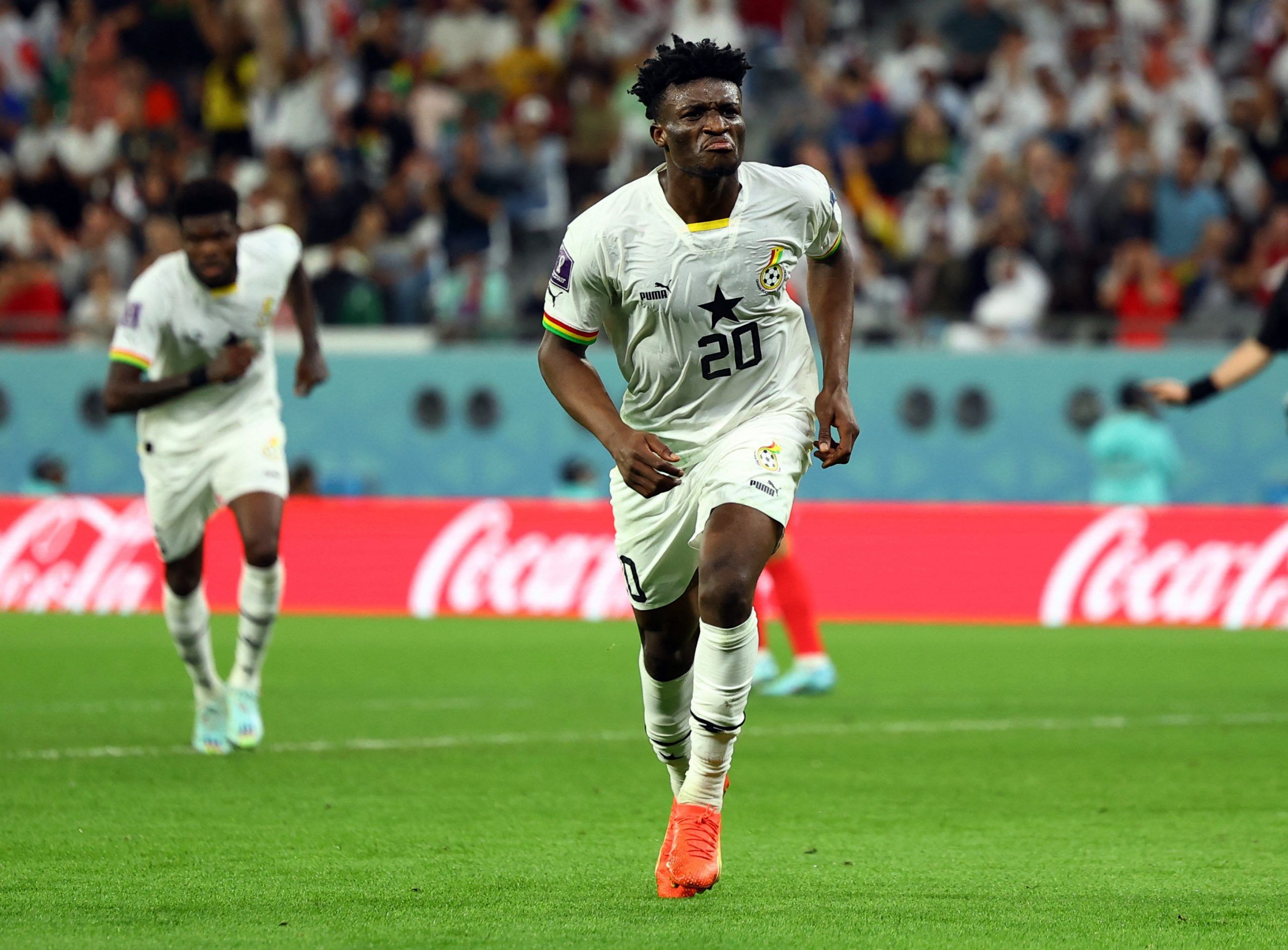 Ghana's Mohammed Kudus celebrates scoring their third goal