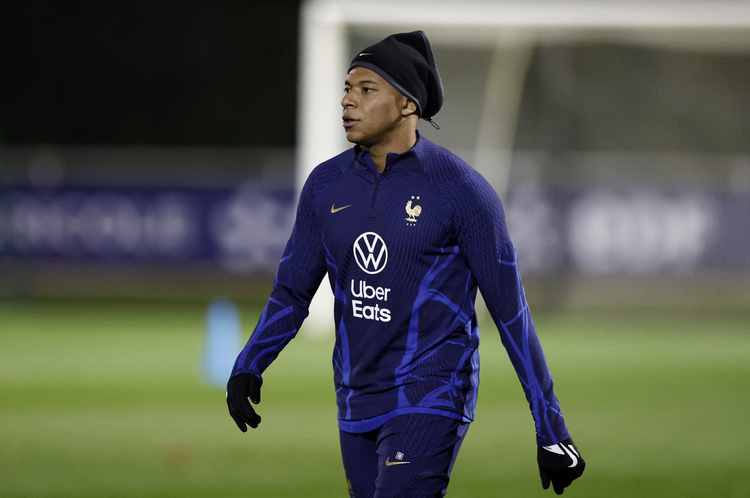 Soccer Football - FIFA World Cup Qatar 2022 - France team Training - INF Clairefontaine, Clairefontaine-en-Yvelines, France - November 15, 2022 France's Kylian Mbappe during training REUTERS/Benoit Tessier