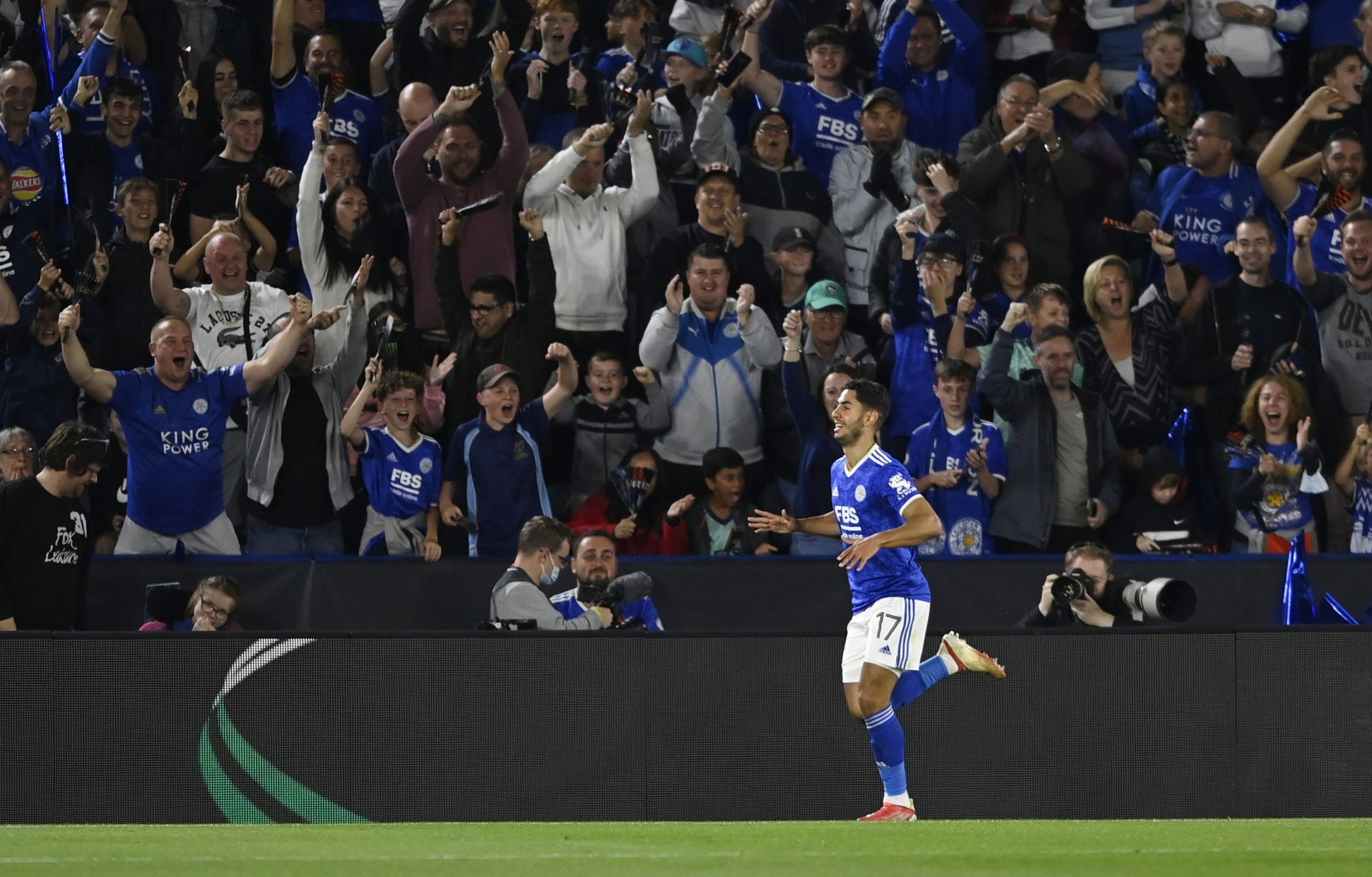 Soccer Football - Europa League - Group C - Leicester City v Napoli - King Power Stadium, Leicester, Britain - September 16, 2021 Leicester City's Ayoze Perez celebrates scoring their first goal REUTERS/Tony Obrien
