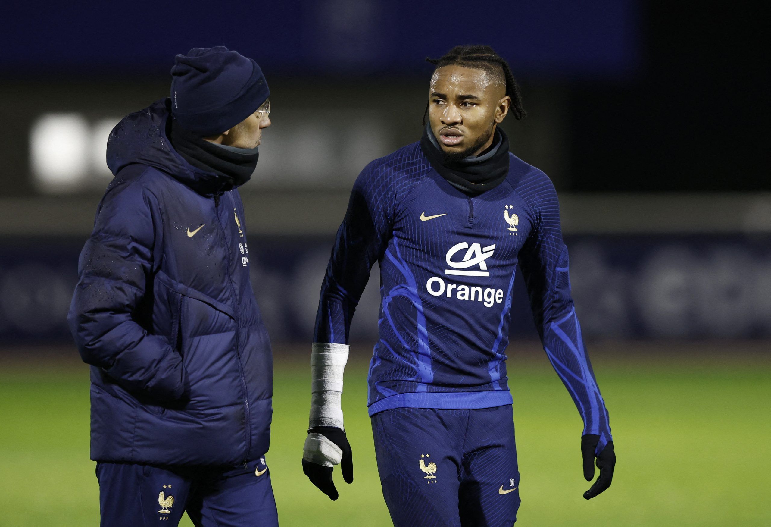 Soccer Football - FIFA World Cup Qatar 2022 - France team Training - INF Clairefontaine, Clairefontaine-en-Yvelines, France - November 15, 2022 France's Christopher Nkunku during training REUTERS/Benoit Tessier