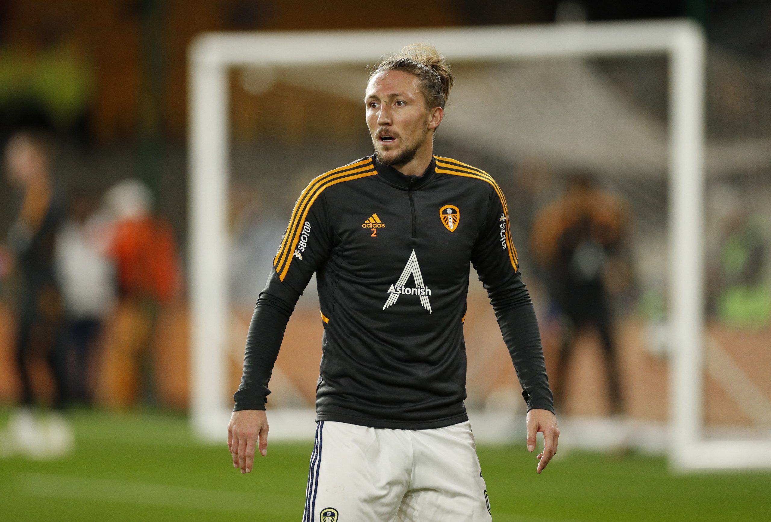 Soccer Football - Carabao Cup Third Round - Wolverhampton Wanderers v Leeds United - Molineux Stadium, Wolverhampton, Britain - November 9, 2022 Leeds United's Luke Ayling during the warm up before the match Action Images via Reuters/Andrew Boyers EDITORIAL USE ONLY. No use with unauthorized audio, video, data, fixture lists, club/league logos or 'live' services. Online in-match use limited to 75 images, no video emulation. No use in betting, games or single club /league/player publications.  Pl