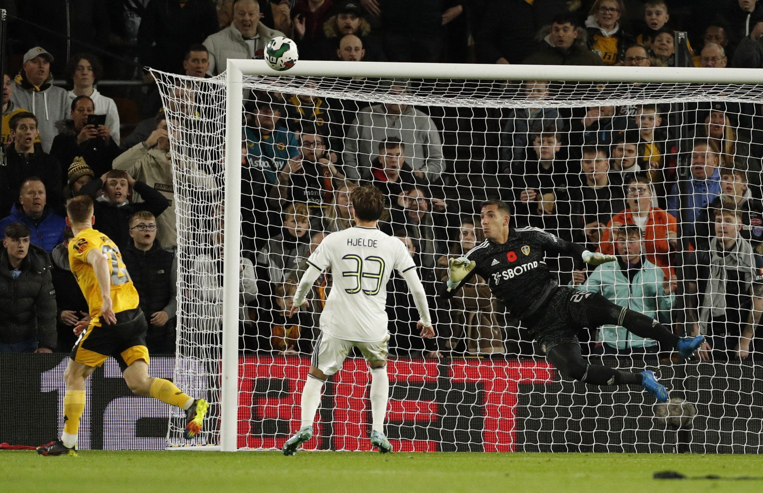 Soccer Football - Carabao Cup Third Round - Wolverhampton Wanderers v Leeds United - Molineux Stadium, Wolverhampton, Britain - November 9, 2022 Wolverhampton Wanderers' Connor Ronan shoots at goal Action Images via Reuters/Andrew Boyers EDITORIAL USE ONLY. No use with unauthorized audio, video, data, fixture lists, club/league logos or 'live' services. Online in-match use limited to 75 images, no video emulation. No use in betting, games or single club /league/player publications.  Please conta
