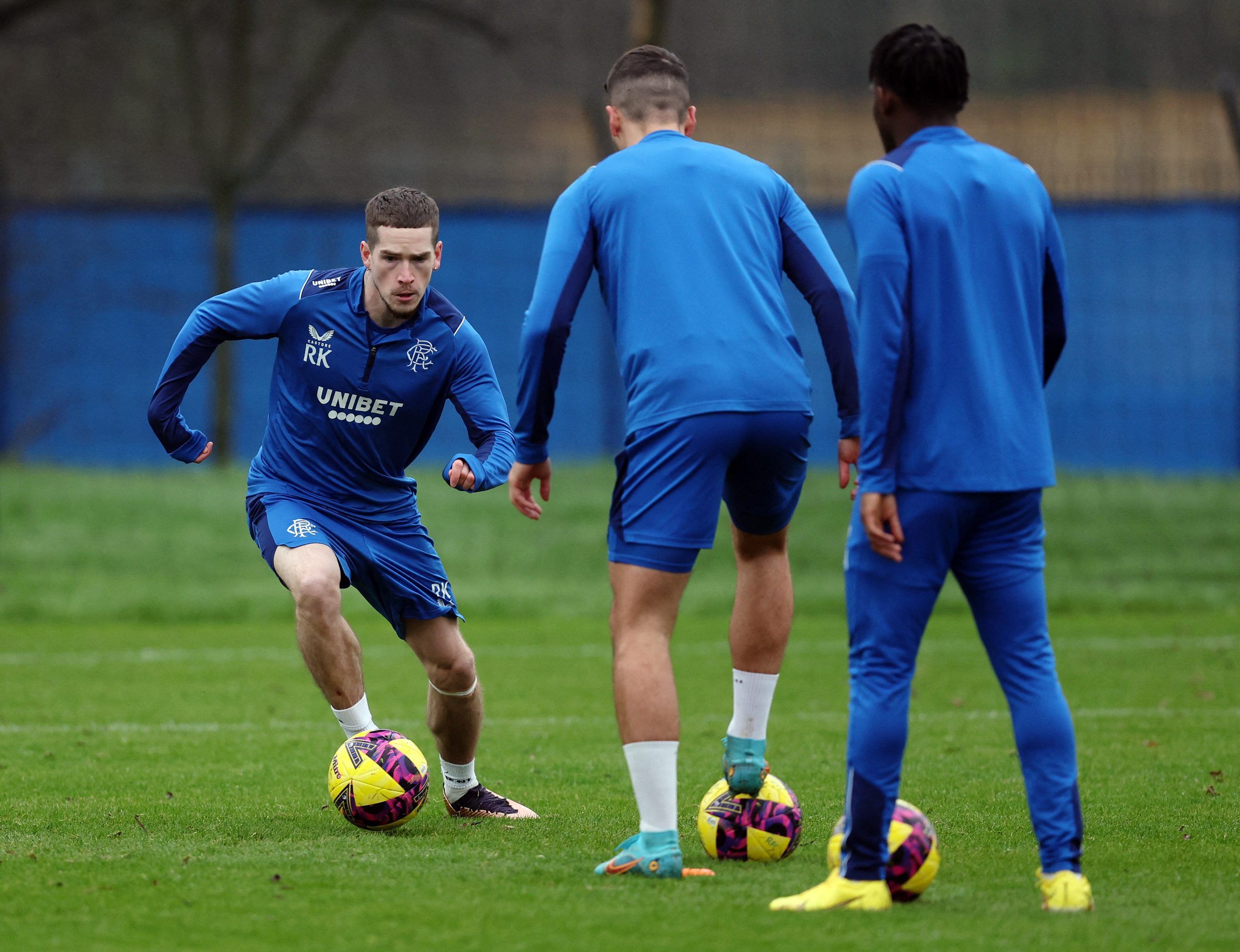 Soccer Football - Rangers Training with new manager Michael Beale - The Hummel Training Centre, Glasgow, Scotland, Britain - December 1, 2022 Rangers' Ryan Kent during training REUTERS/Russell Cheyne