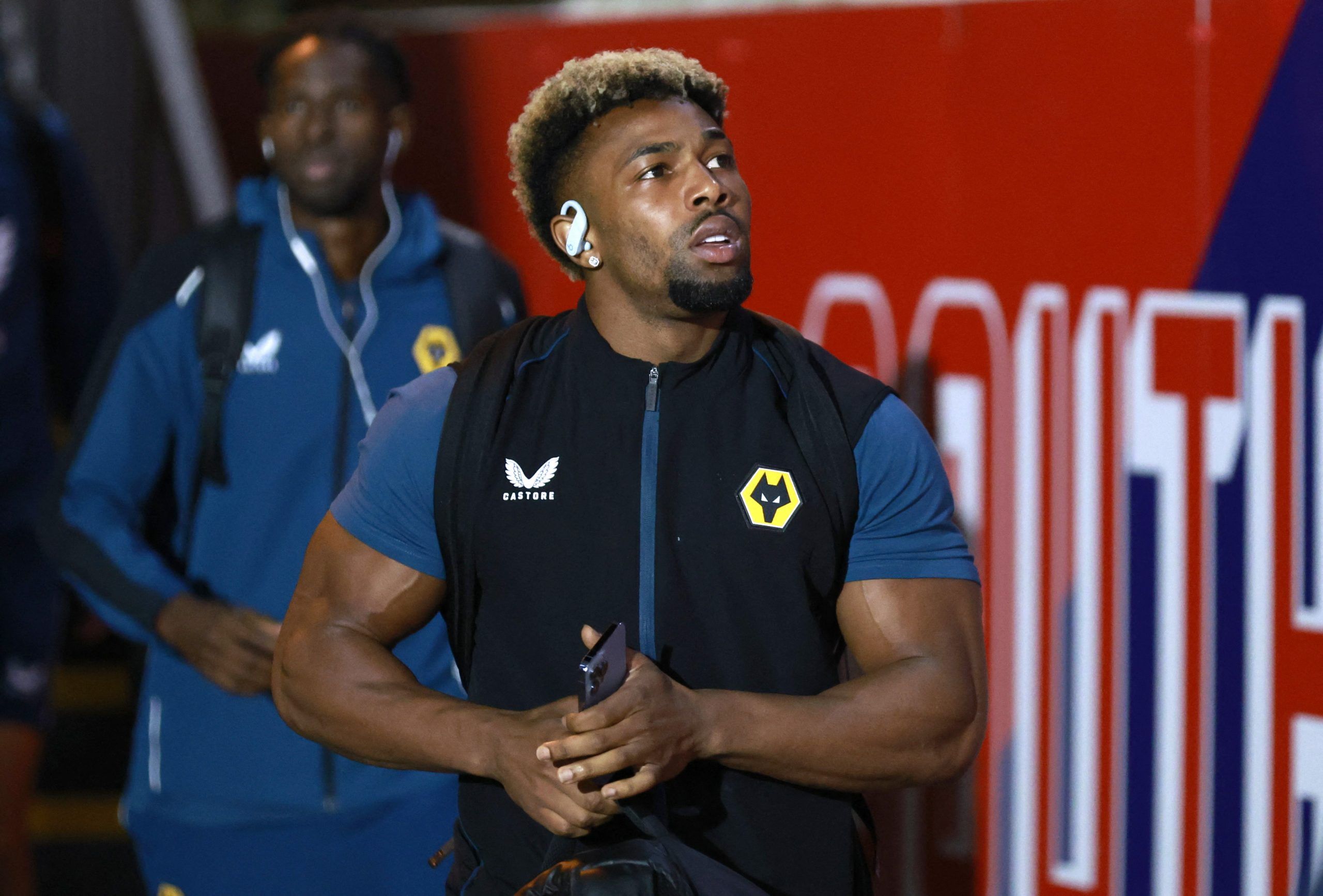 Wolverhampton Wanderers' Adama Traore arrives at the stadium before the match