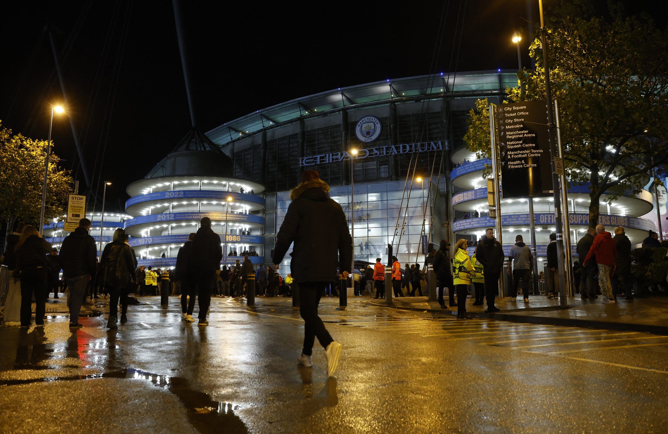 Soccer Football - Champions League - Group G - Manchester City v Sevilla - Etihad Stadium, Manchester, Britain - November 2, 2022 General view outside the stadium before the match Action Images via Reuters/Jason Cairnduff