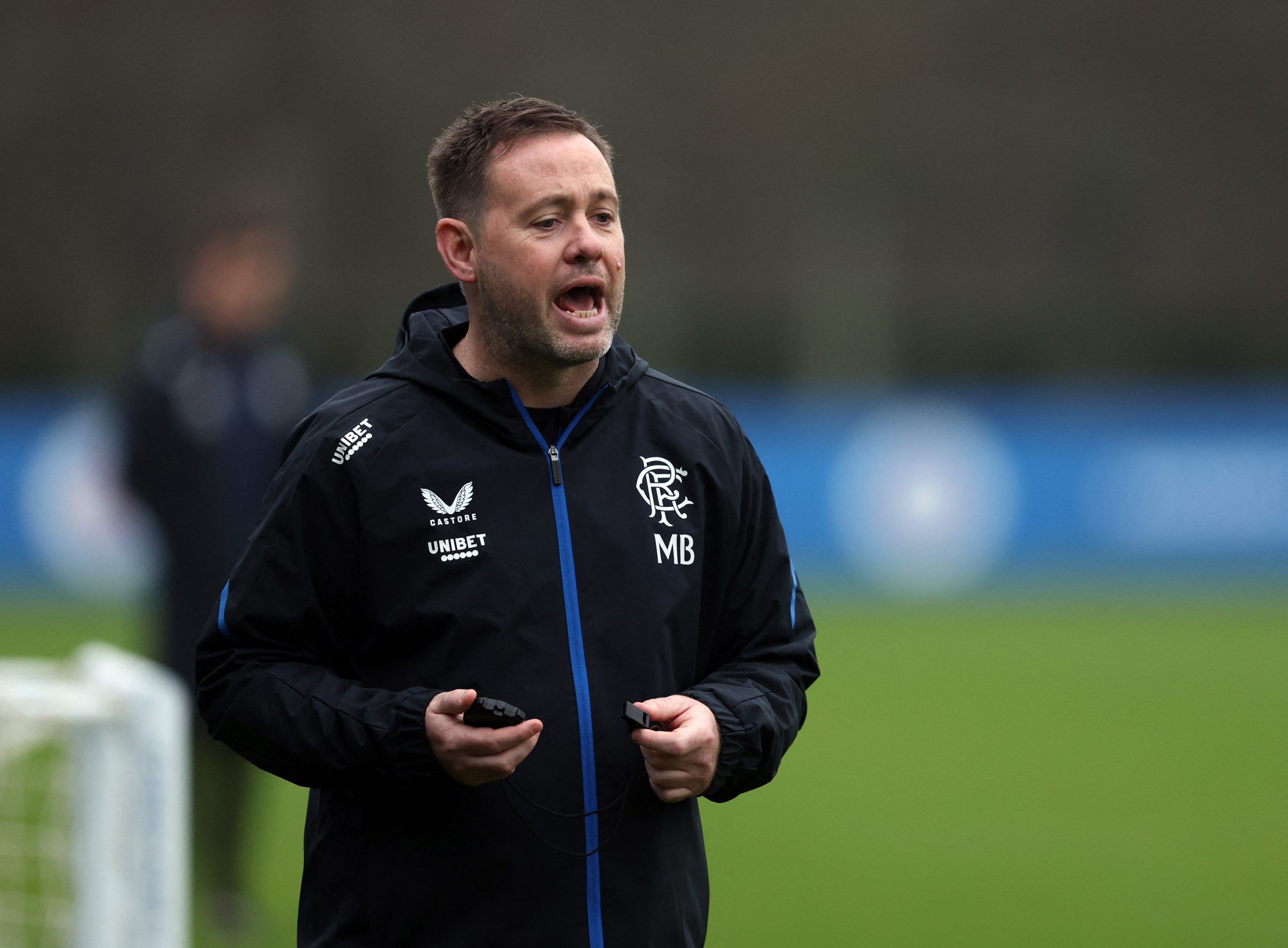 Soccer Football - Rangers Training with new manager Michael Beale - The Hummel Training Centre, Glasgow, Scotland, Britain - December 1, 2022 Newly appointed Rangers manager Michael Beale during training REUTERS/Russell Cheyne