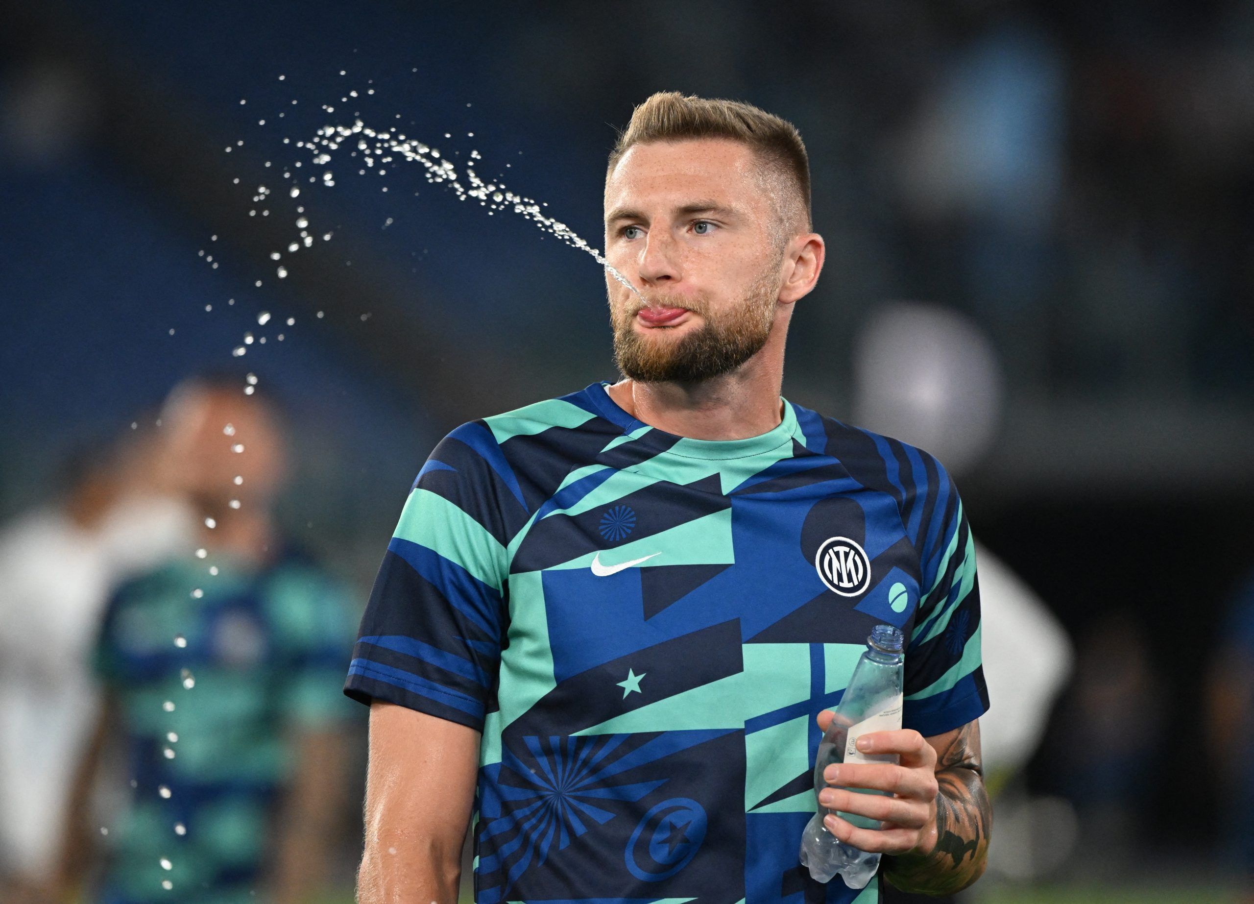 Soccer Football - Serie A - Lazio v Inter Milan - Stadio Olimpico, Rome, Italy - August 26, 2022 Inter Milan's Milan Skriniar during the warm up before the match REUTERS/Alberto Lingria