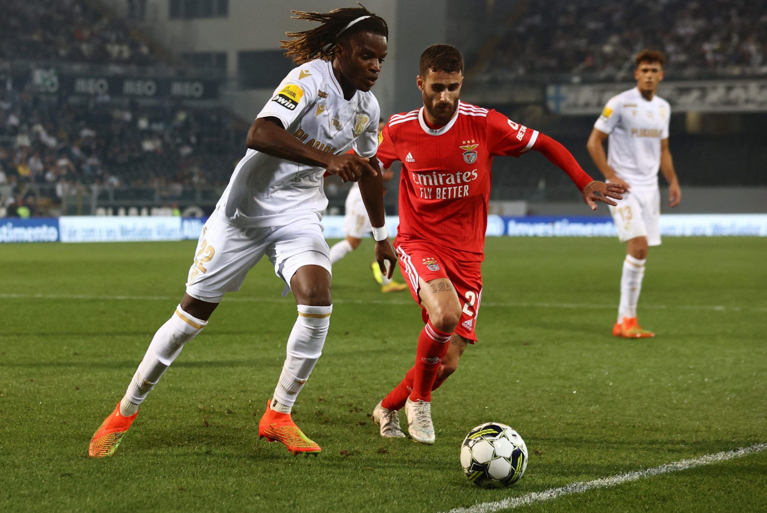 Benfica's Rafa Silva in action with Vitoria Guimaraes' Ibrahima Bamba