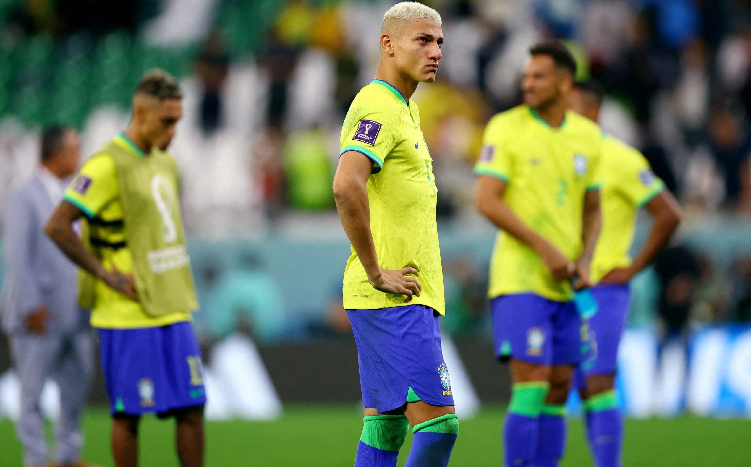 Brazil's Richarlison looks dejected after being eliminated from the World Cup