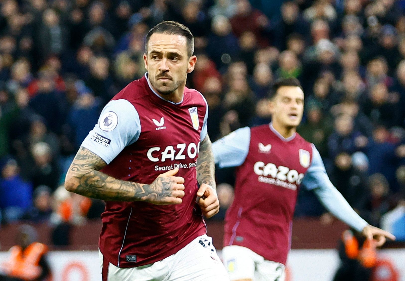 Soccer Football - Premier League - Aston Villa v Wolverhampton Wanderers - Villa Park, Birmingham, Britain - January 4, 2023 Aston Villa's Danny Ings celebrates scoring their first goal Action Images via Reuters/Peter Cziborra EDITORIAL USE ONLY. No use with unauthorized audio, video, data, fixture lists, club/league logos or 'live' services. Online in-match use limited to 75 images, no video emulation. No use in betting, games or single club /league/player publications.  Please contact your acc