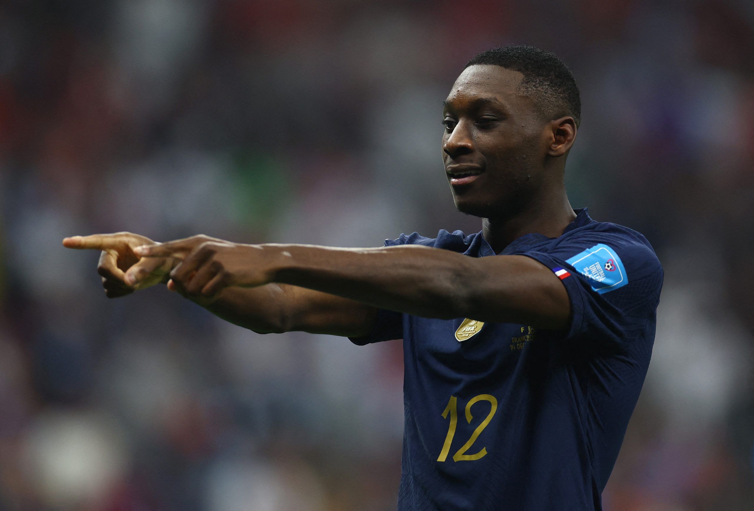 Soccer Football - FIFA World Cup Qatar 2022 - Semi Final - France v Morocco - Al Bayt Stadium, Al Khor, Qatar - December 14, 2022 France's Randal Kolo Muani celebrates scoring their second goal REUTERS/Kai Pfaffenbach