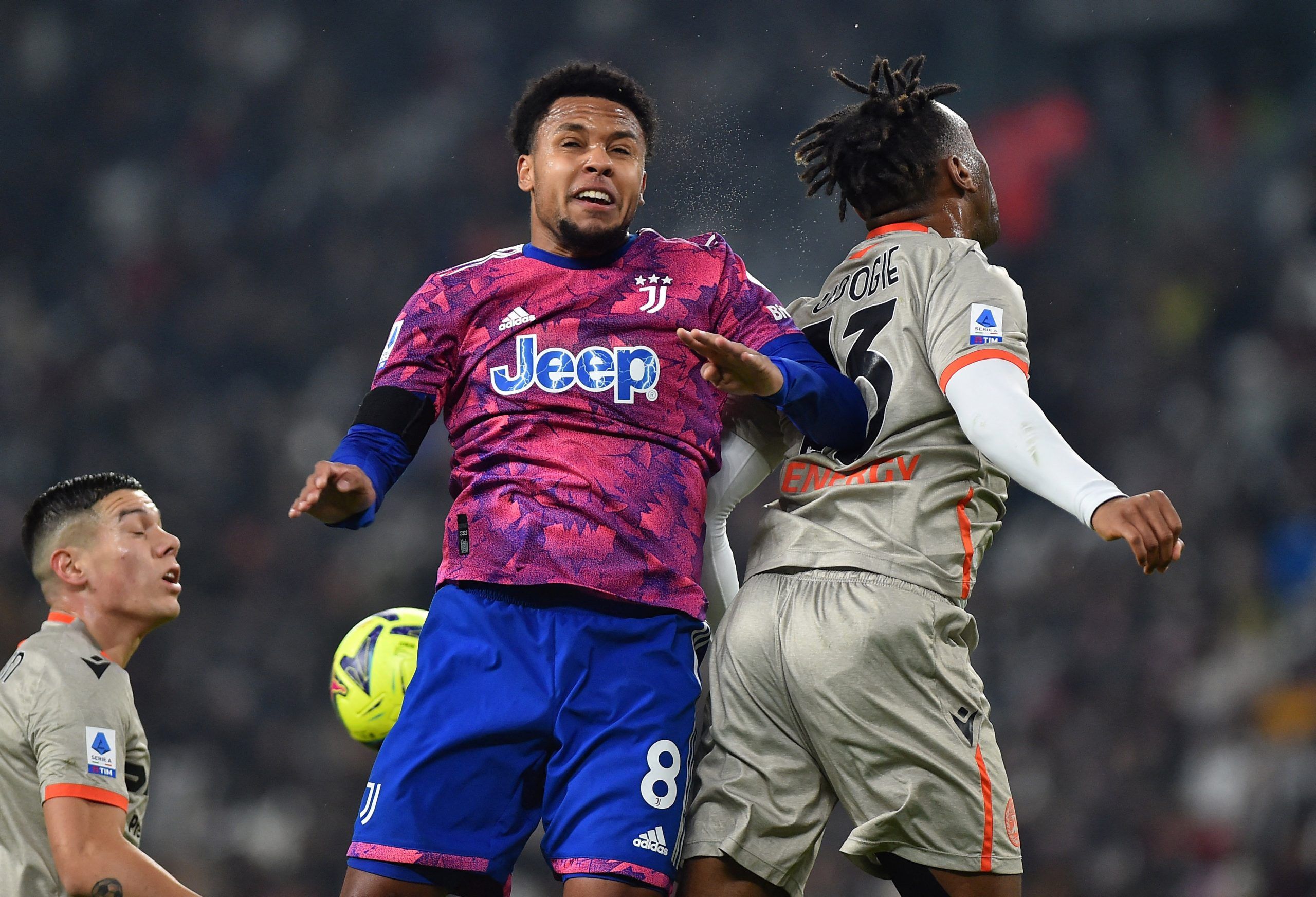 Soccer Football - Serie A - Juventus v Udinese - Allianz Stadium, Turin, Italy - January 7, 2023 Juventus' Weston McKennie in action with Udinese's Destiny Udogie REUTERS/Massimo Pinca