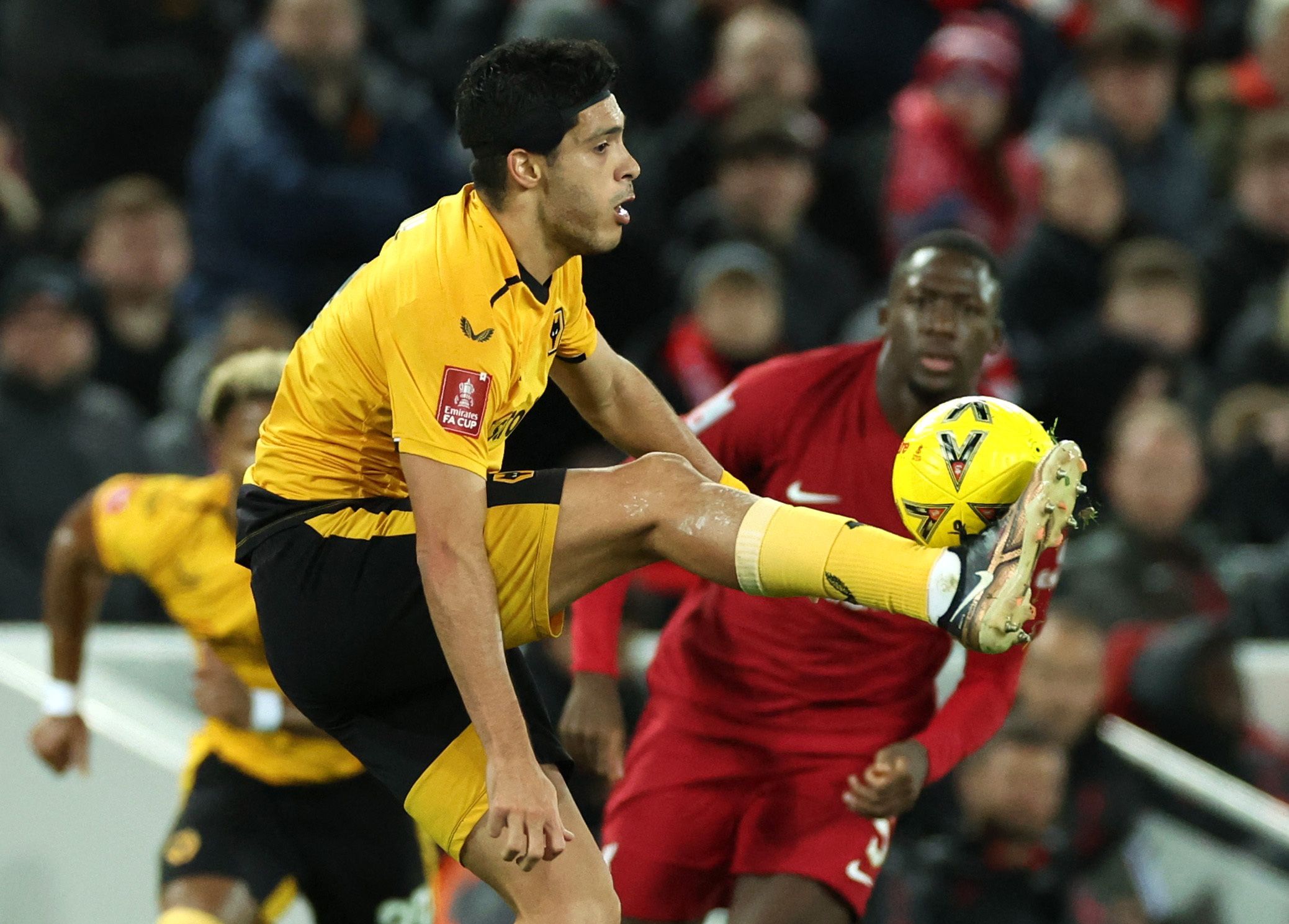 Soccer Football - FA Cup Third Round - Liverpool v Wolverhampton Wanderers - Anfield, Liverpool, Britain - January 7, 2023 Wolverhampton Wanderers' Raul Jimenez in action REUTERS/Phil Noble