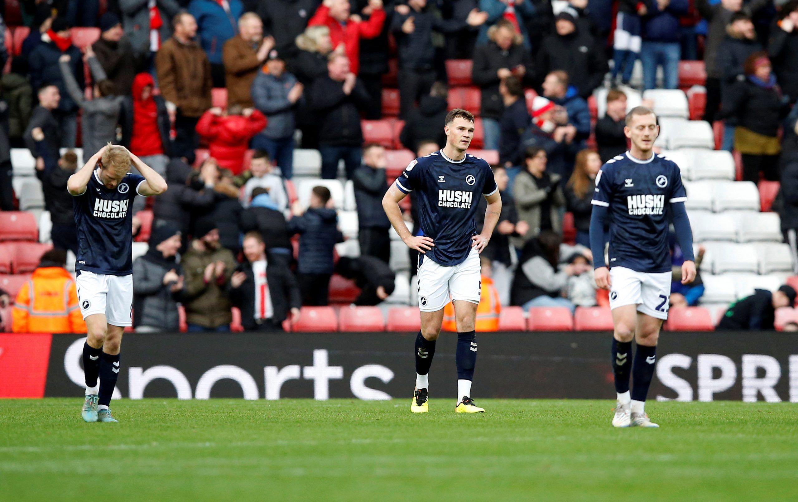 Soccer Football - Championship - Sunderland v Millwall - Stadium of Light, Sunderland, Britain - December 3, 2022  Millwall's Jake Cooper looks dejected Action Images/Craig Brough  EDITORIAL USE ONLY. No use with unauthorized audio, video, data, fixture lists, club/league logos or 