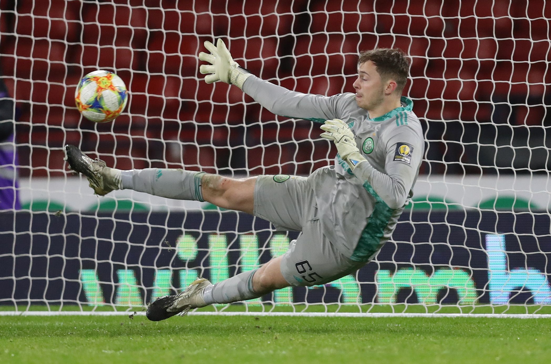 Soccer Football - Scottish Cup - Final - Celtic v Heart of Midlothian - Celtic Park, Glasgow, Scotland, Britain - December 20, 2020 Celtic's Conor Hazard in action during the penalty shootout REUTERS/Russell Cheyne