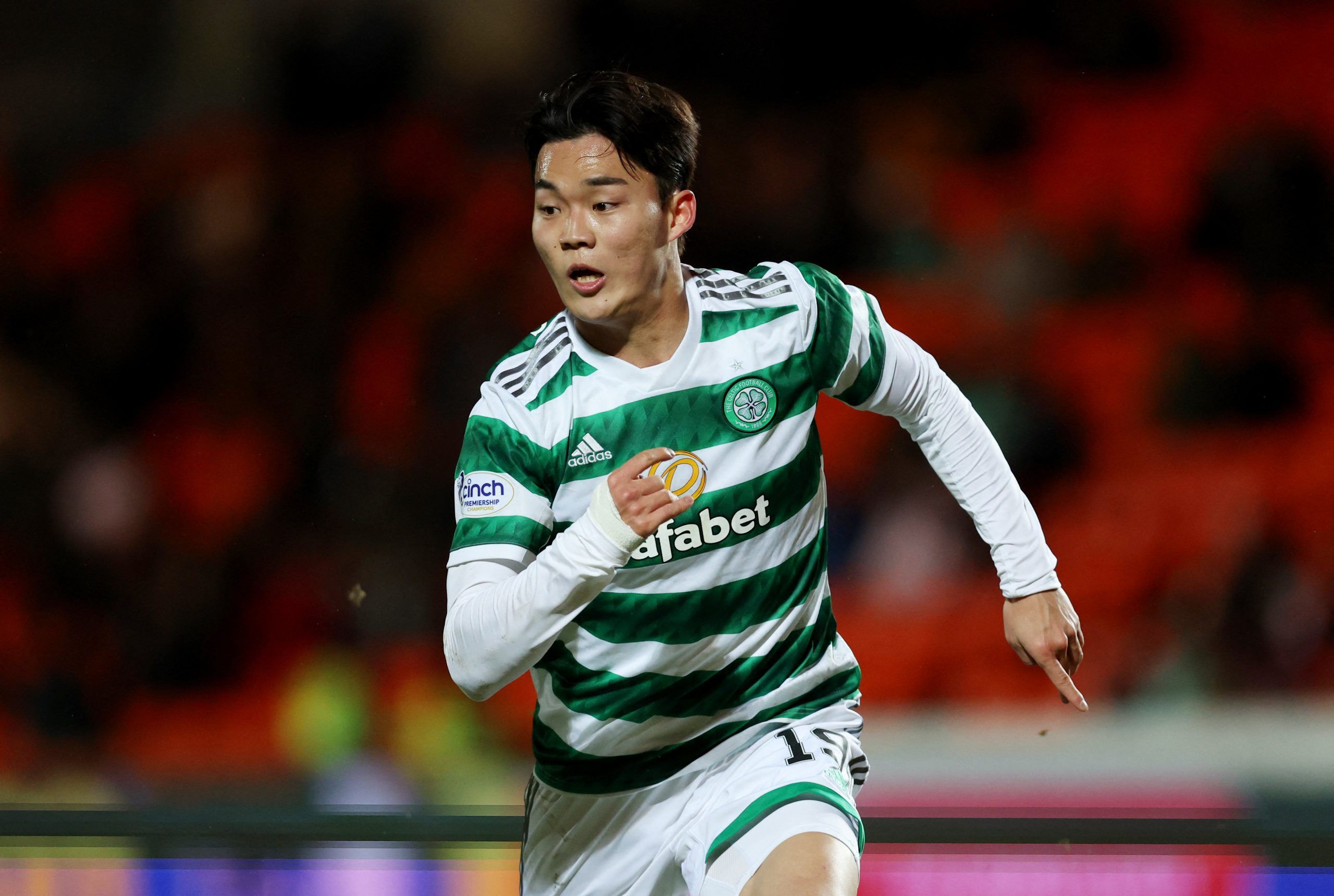 Soccer Football - Scottish Premiership - Dundee United v Celtic - Tannadice Park, Dundee, Scotland, Britain - January 29, 2023 Celtic's Hyun-Gyu Oh in action REUTERS/Russell Cheyne