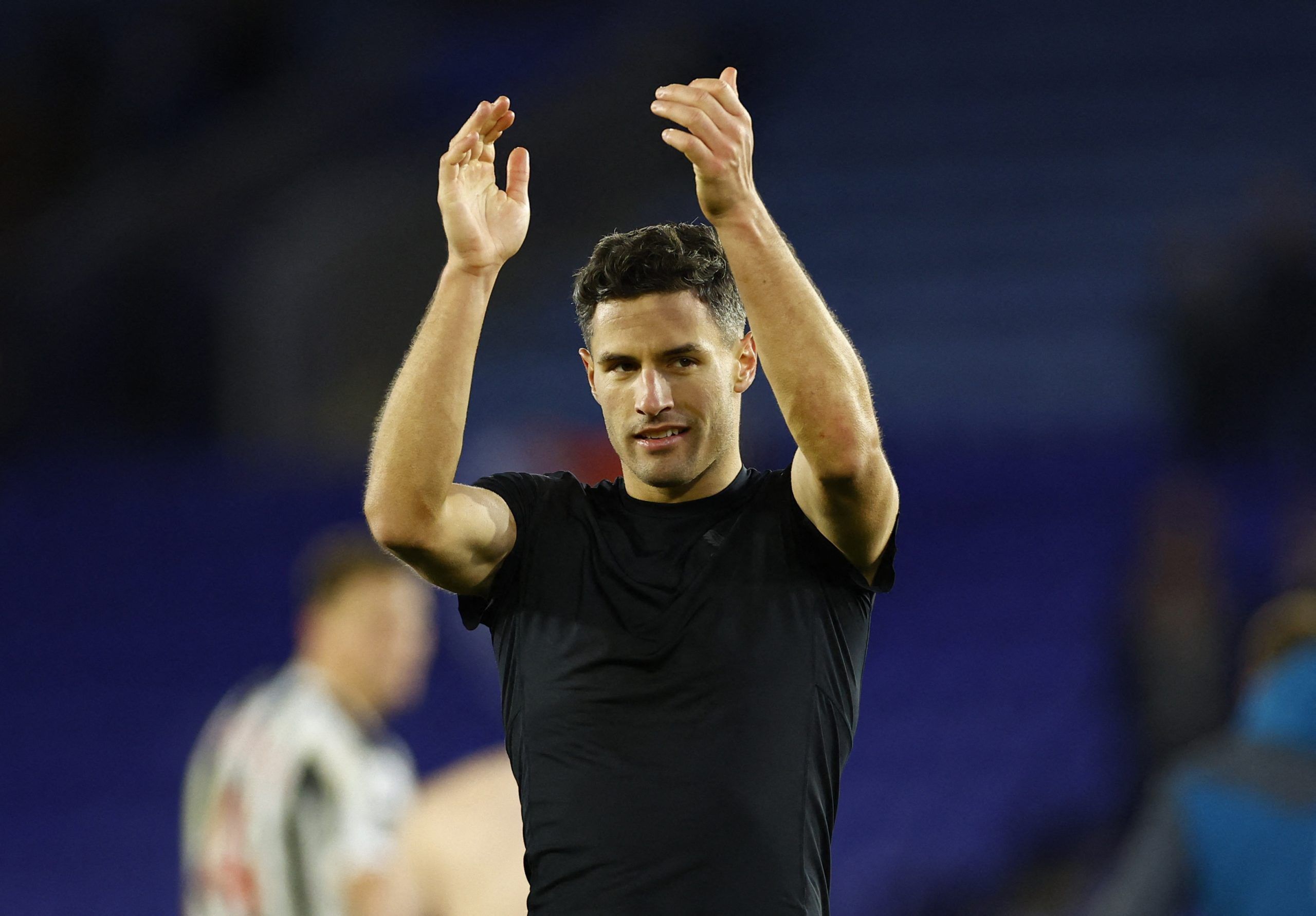 Soccer Football - Premier League - Leicester City v Newcastle United - King Power Stadium, Leicester, Britain - December 26, 2022 Newcastle United's Fabian Schar applauds fans after the match Action Images via Reuters/Andrew Boyers EDITORIAL USE ONLY. No use with unauthorized audio, video, data, fixture lists, club/league logos or 'live' services. Online in-match use limited to 75 images, no video emulation. No use in betting, games or single club /league/player publications.  Please contact you