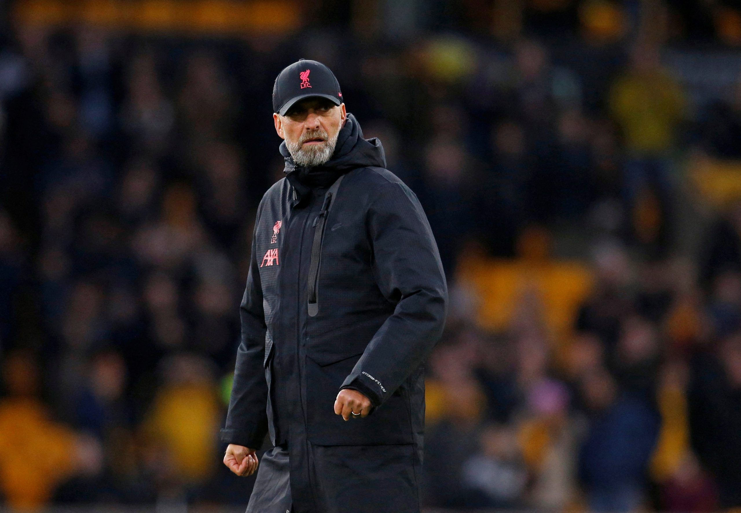 Soccer Football - Premier League - Wolverhampton Wanderers v Liverpool - Molineux Stadium, Wolverhampton, Britain - February 4, 2023 Liverpool manager Juergen Klopp looks dejected after the match Action Images via Reuters/Ed Sykes EDITORIAL USE ONLY. No use with unauthorized audio, video, data, fixture lists, club/league logos or 'live' services. Online in-match use limited to 75 images, no video emulation. No use in betting, games or single club /league/player publications.  Please contact your