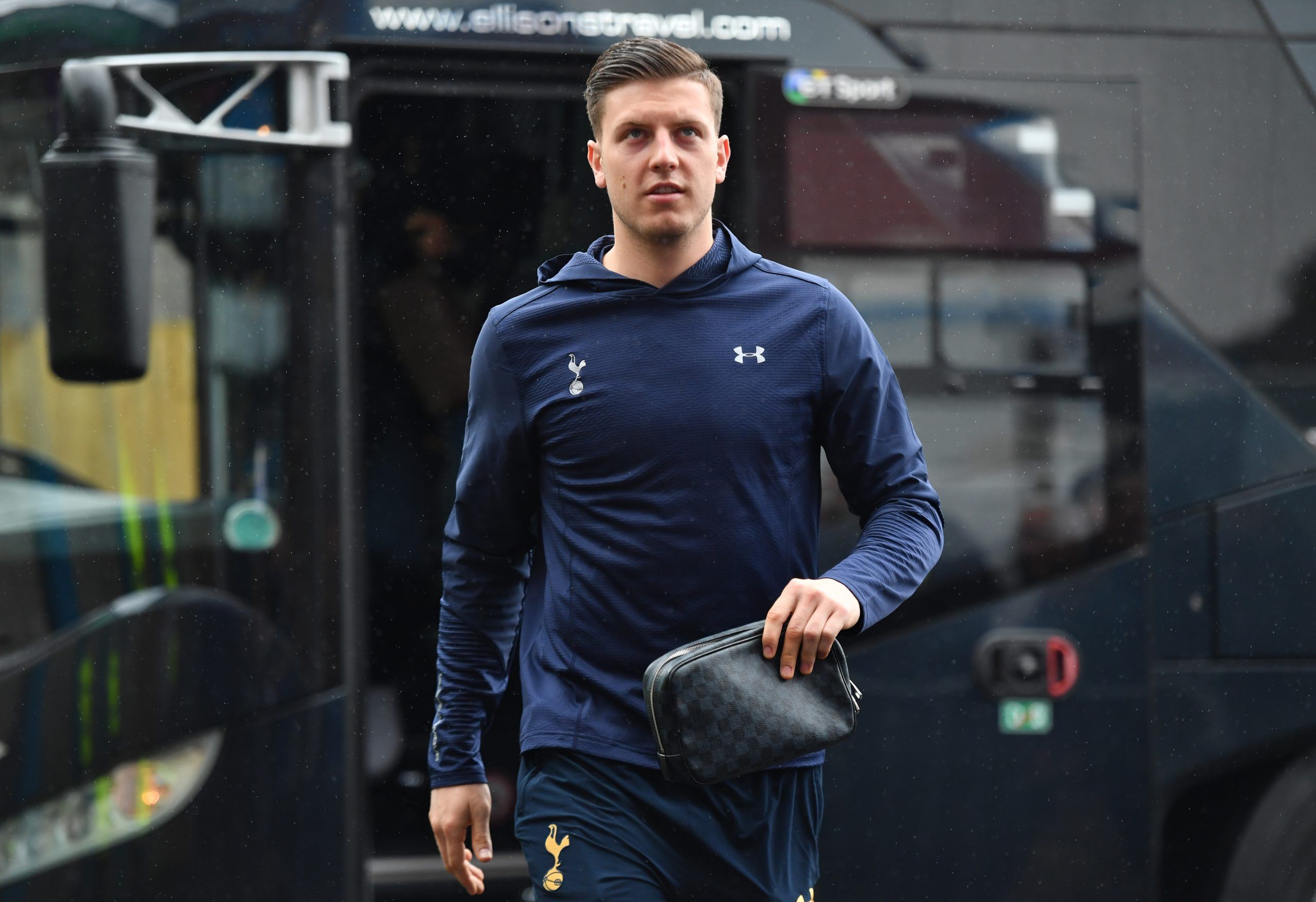 Britain Soccer Football - Burnley v Tottenham Hotspur - Premier League - Turf Moor - 1/4/17 Tottenham's Kevin Wimmer arrives at the stadium before the match  Reuters / Anthony Devlin Livepic EDITORIAL USE ONLY. No use with unauthorized audio, video, data, fixture lists, club/league logos or 