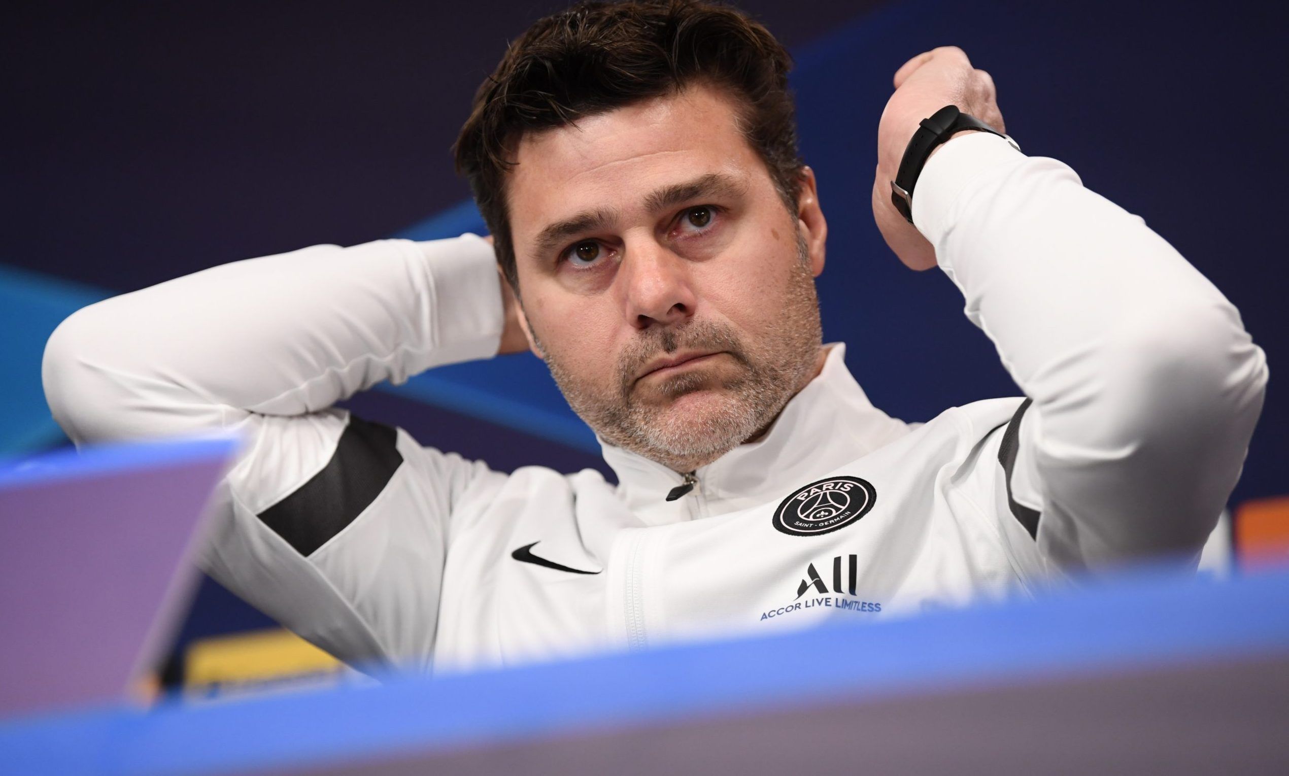Soccer Football - Champions League - Paris St Germain Press Conference - Red Bull Arena, Leipzig, Germany - November 2, 2021 Paris St Germain's Mauricio Pochettino during the press conference REUTERS/Annegret Hilse
