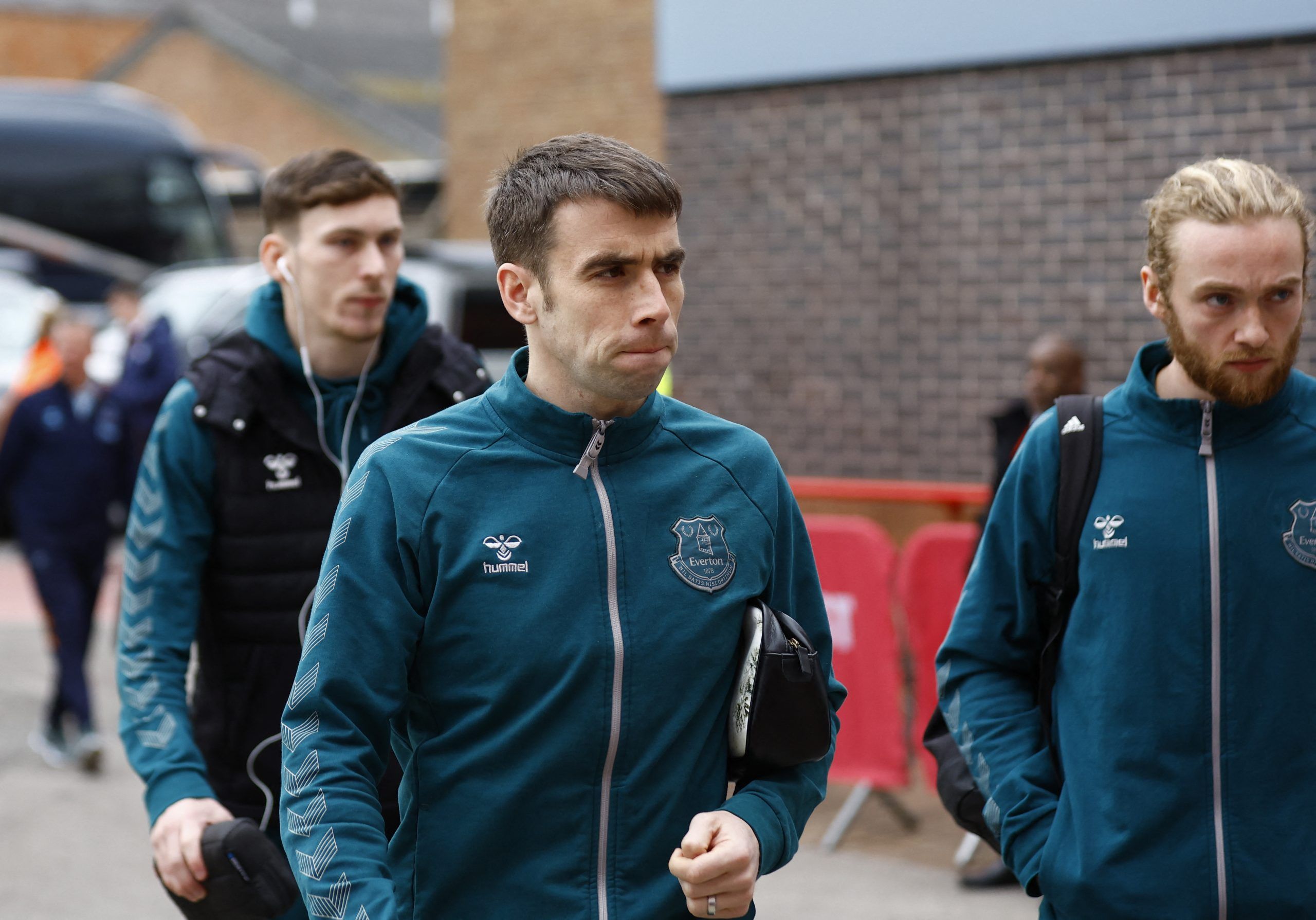 Soccer Football - Premier League - Nottingham Forest v Everton - The City Ground, Nottingham, Britain - March 5, 2023 Everton's Seamus Coleman arrives at the stadium before the match Action Images via Reuters/Andrew Boyers EDITORIAL USE ONLY. No use with unauthorized audio, video, data, fixture lists, club/league logos or 'live' services. Online in-match use limited to 75 images, no video emulation. No use in betting, games or single club /league/player publications.  Please contact your account
