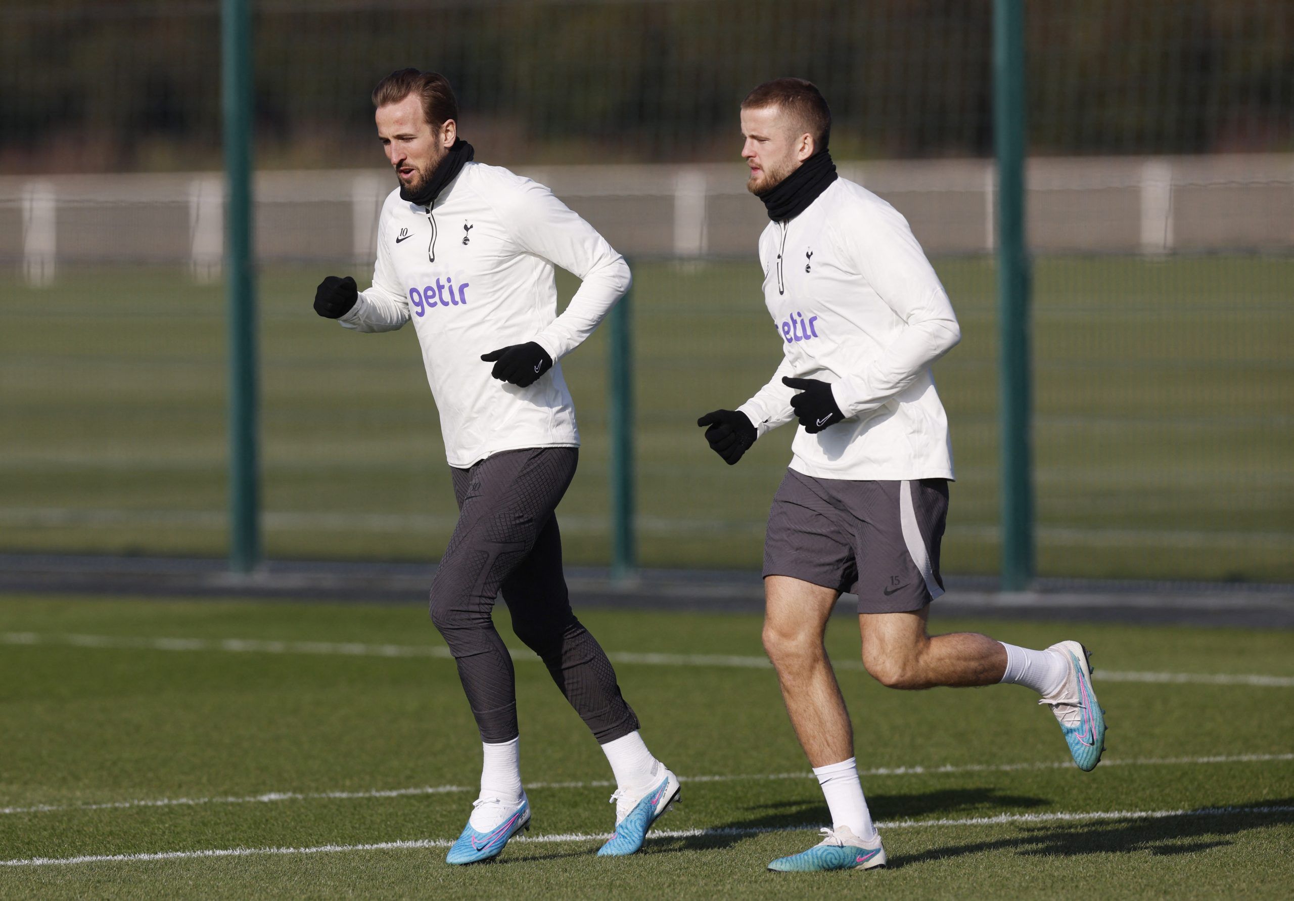 Soccer Football - Champions League - Tottenham Hotspur Training - Tottenham Hotspur Training Centre, London, Britain - February 13, 2023 Tottenham Hotspur's Harry Kane and Eric Dier during training Action Images via Reuters/Andrew Couldridge