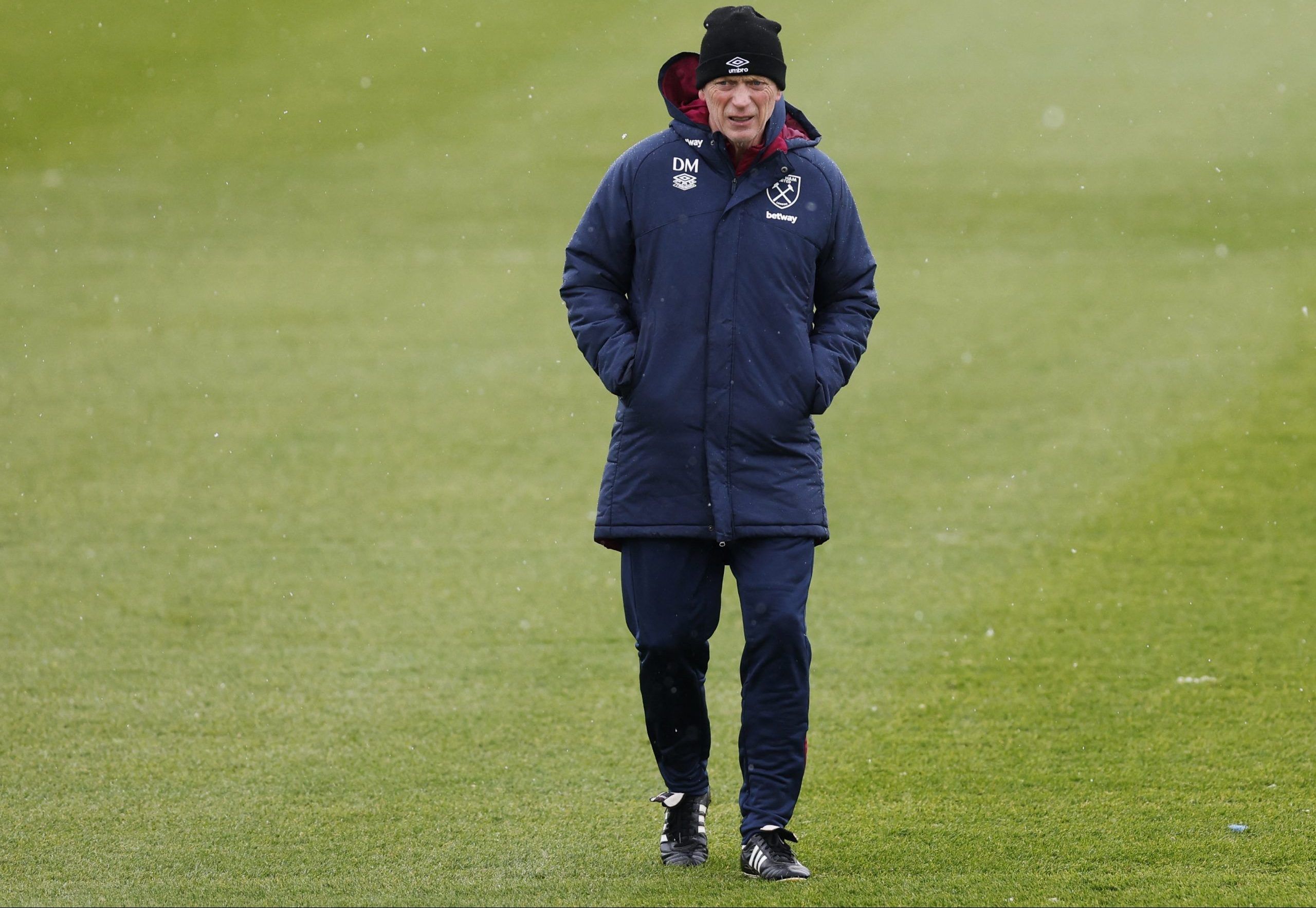 Soccer Football - Europa Conference League - West Ham United Training - Rush Green Training Centre, Romford, Britain - March 8, 2023 West Ham United manager David Moyes during training Action Images via Reuters/Andrew Couldridge