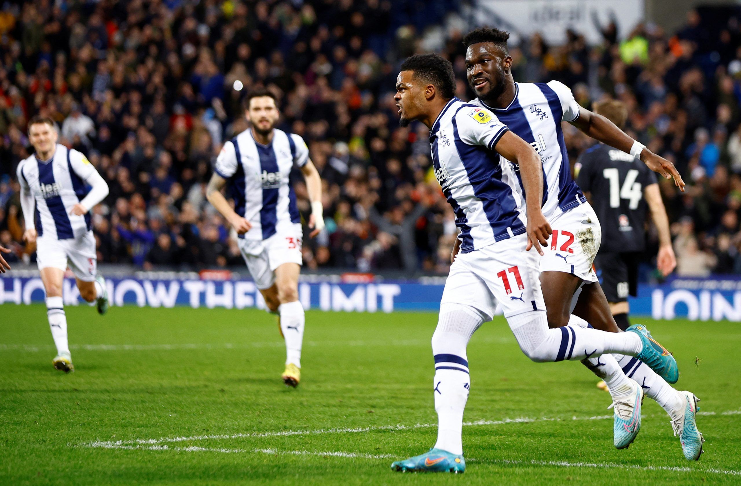 Soccer Football - Championship - West Bromwich Albion v Coventry City - The Hawthorns, West Bromwich, Britain - February 3, 2023  West Bromwich Albion's Grady Diangana celebrates after scoring their first goal  Action Images/John Sibley  EDITORIAL USE ONLY. No use with unauthorized audio, video, data, fixture lists, club/league logos or 