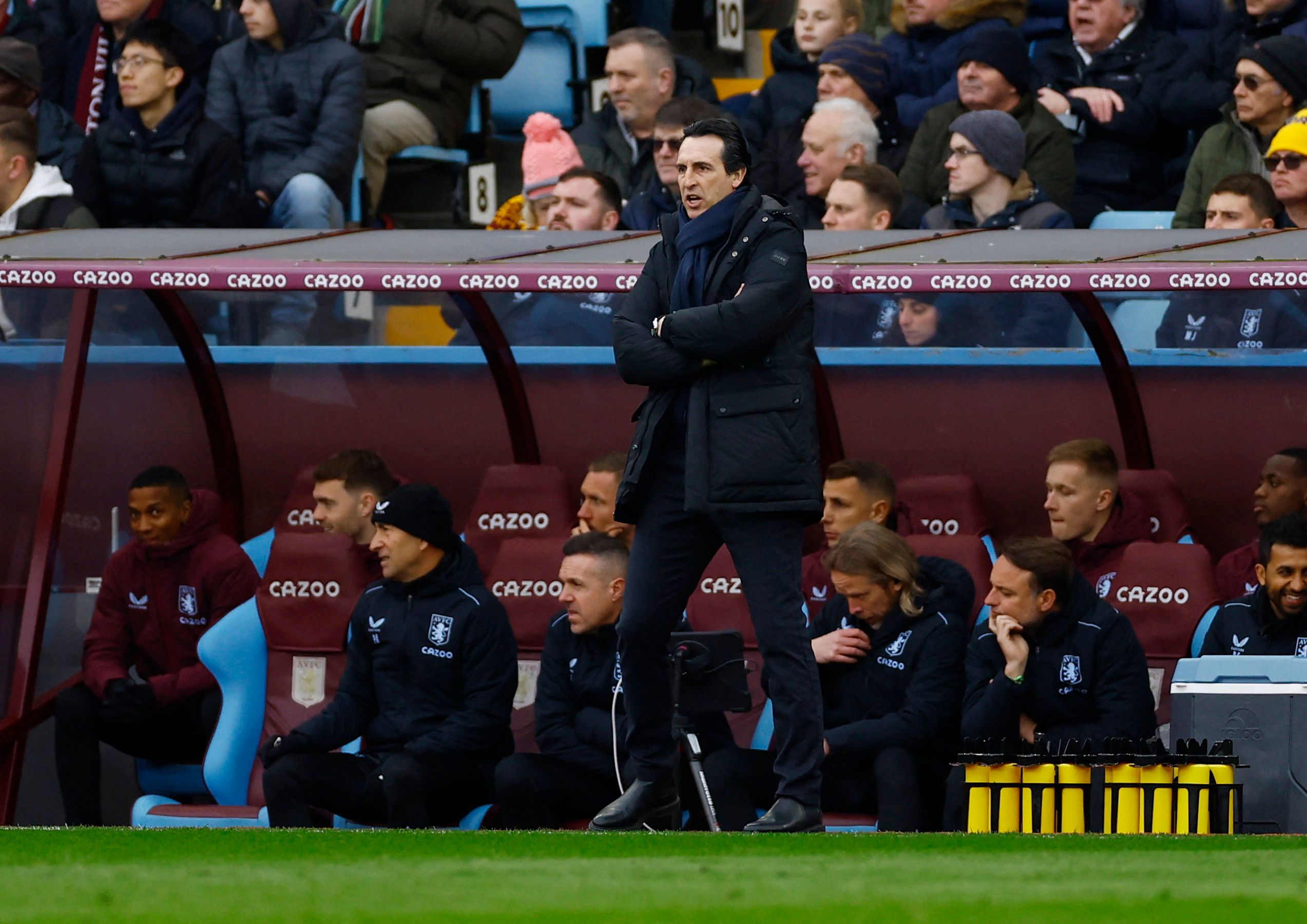 Soccer Football - Premier League - Aston Villa v Crystal Palace - Villa Park, Birmingham, Britain - March 4, 2023 Aston Villa manager Unai Emery reacts Action Images via Reuters/Andrew Boyers EDITORIAL USE ONLY. No use with unauthorized audio, video, data, fixture lists, club/league logos or 'live' services. Online in-match use limited to 75 images, no video emulation. No use in betting, games or single club /league/player publications.  Please contact your account representative for further det
