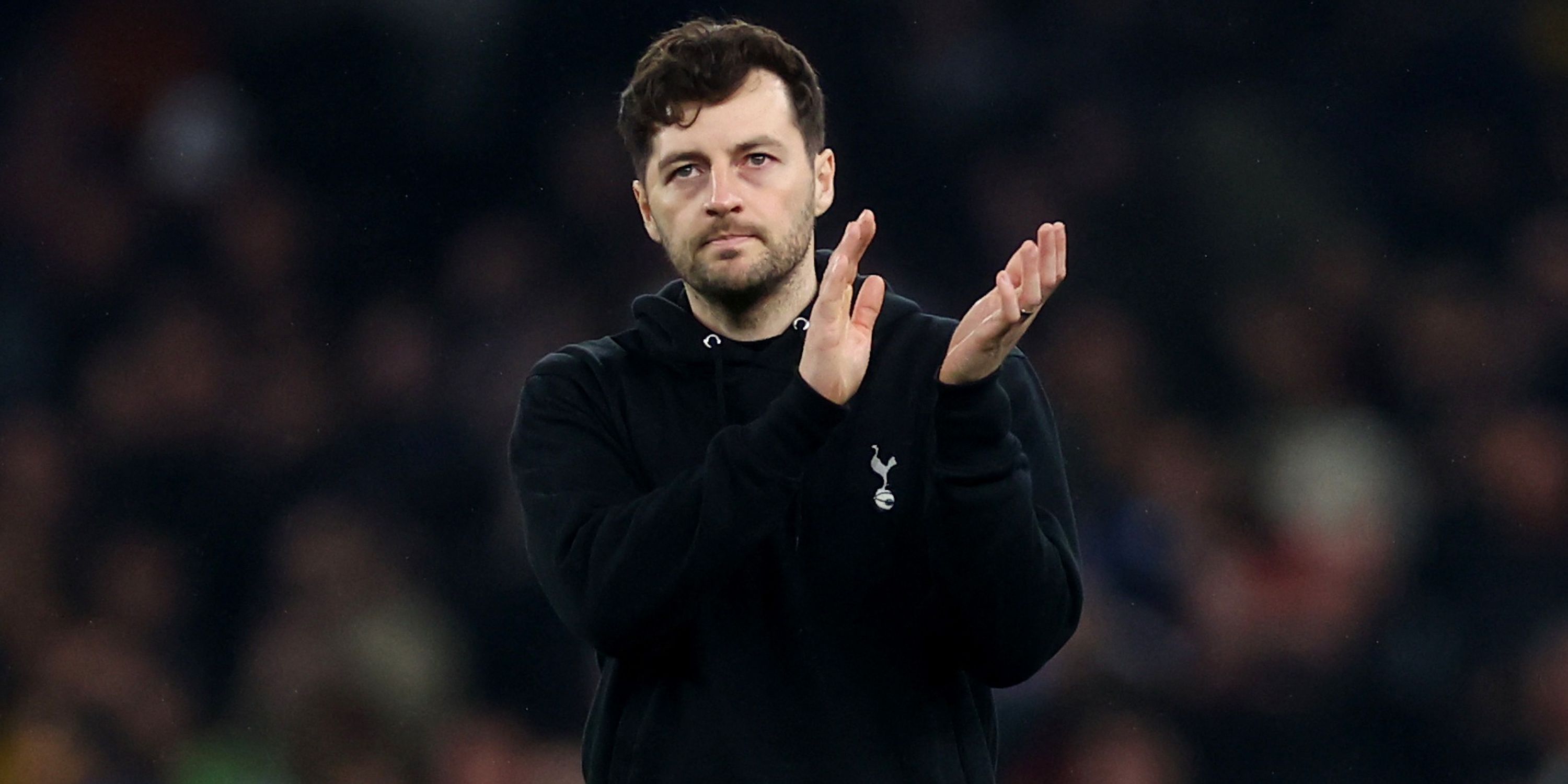 Tottenham Hotspur interim manager Ryan Mason applauds fans 