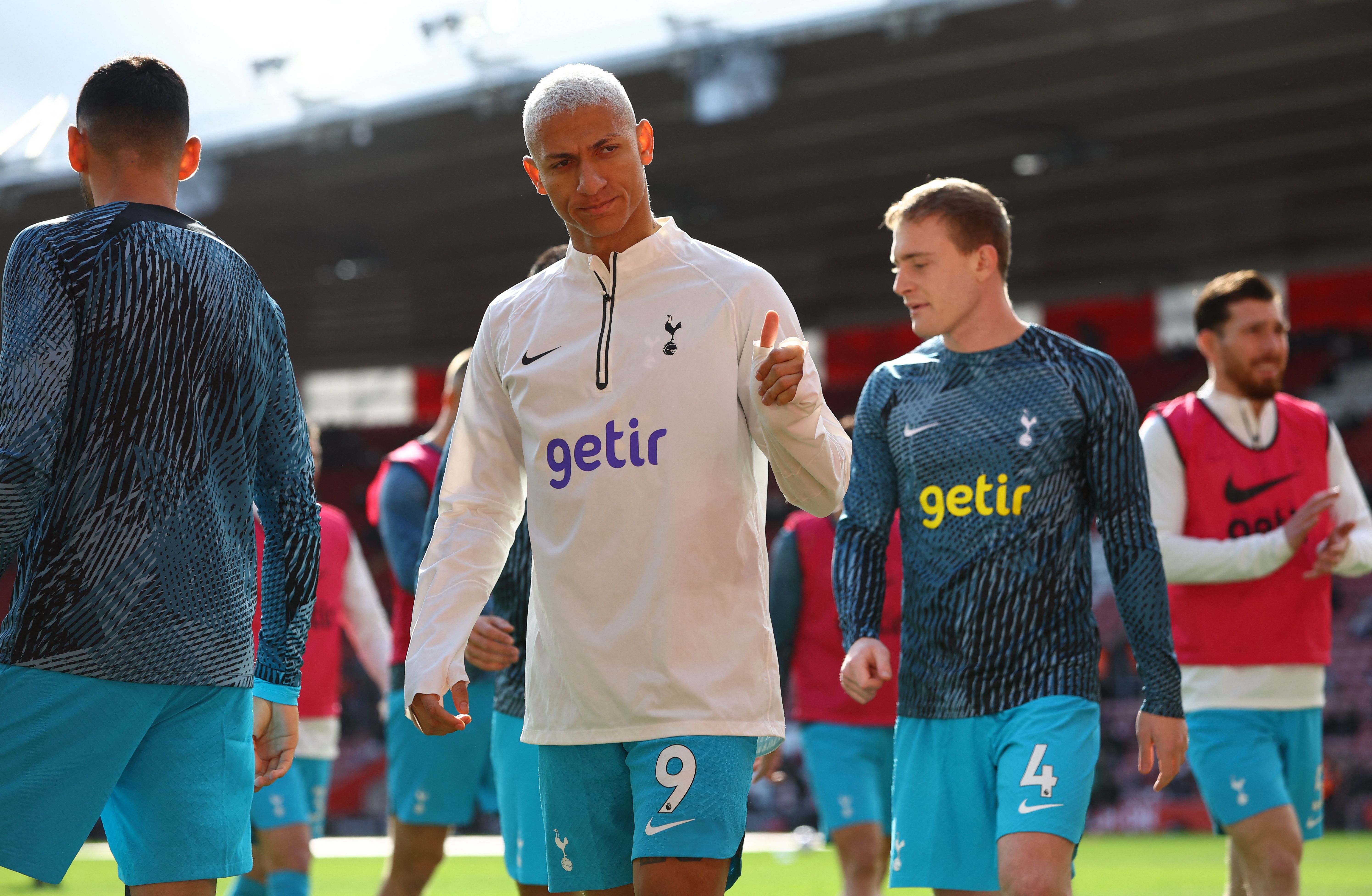 Tottenham Hotspur's Richarlison during the warm up before the match