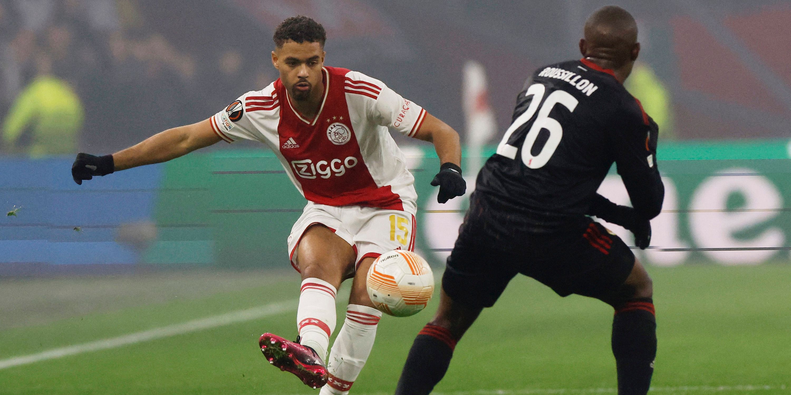 Ajax Amsterdam's Devyne Rensch in action 