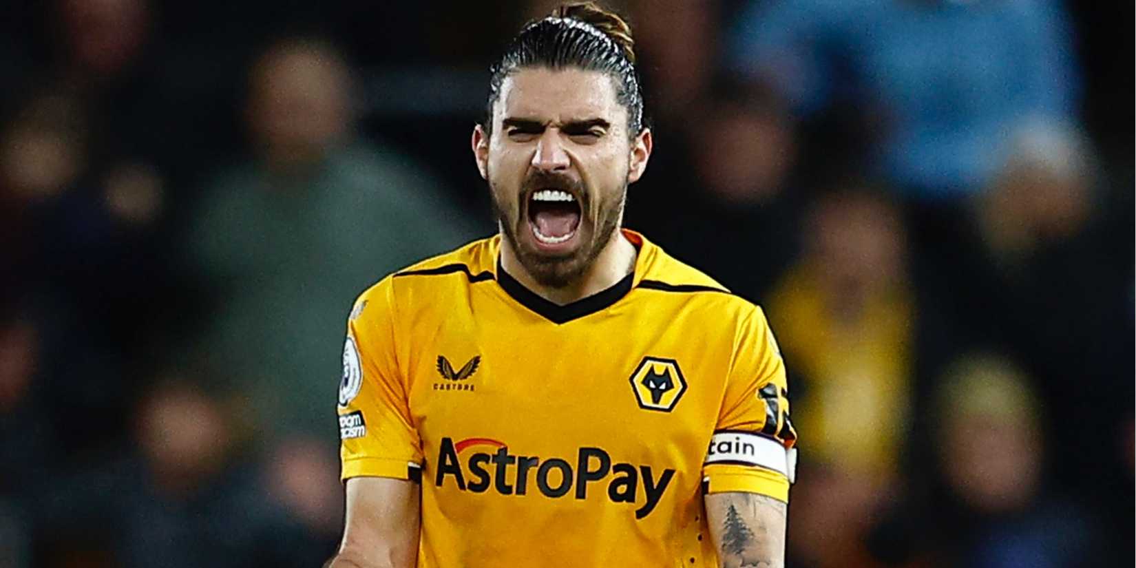 Ruben Neves celebrates for Wolves