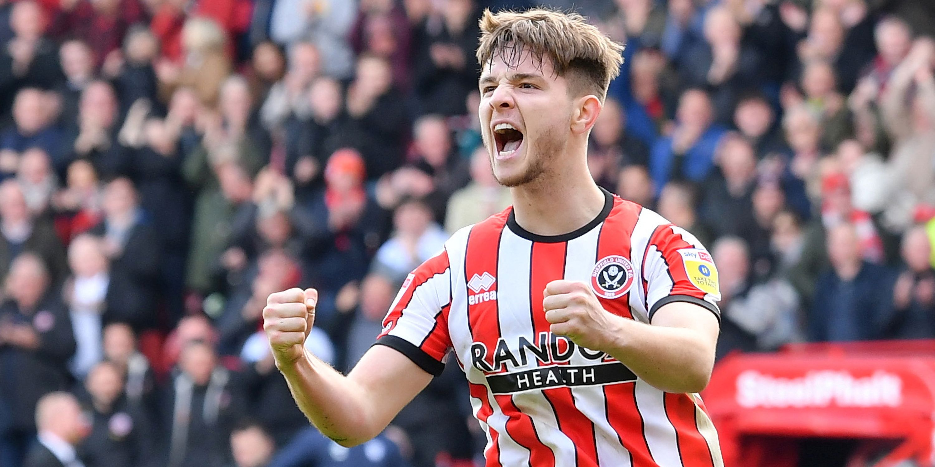 Sheffield United's James McAtee celebrates scoring their first goal