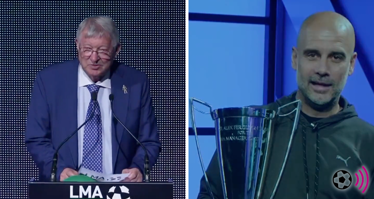 Sir Alex Ferguson Unhappy During Pep Guardiola Interaction