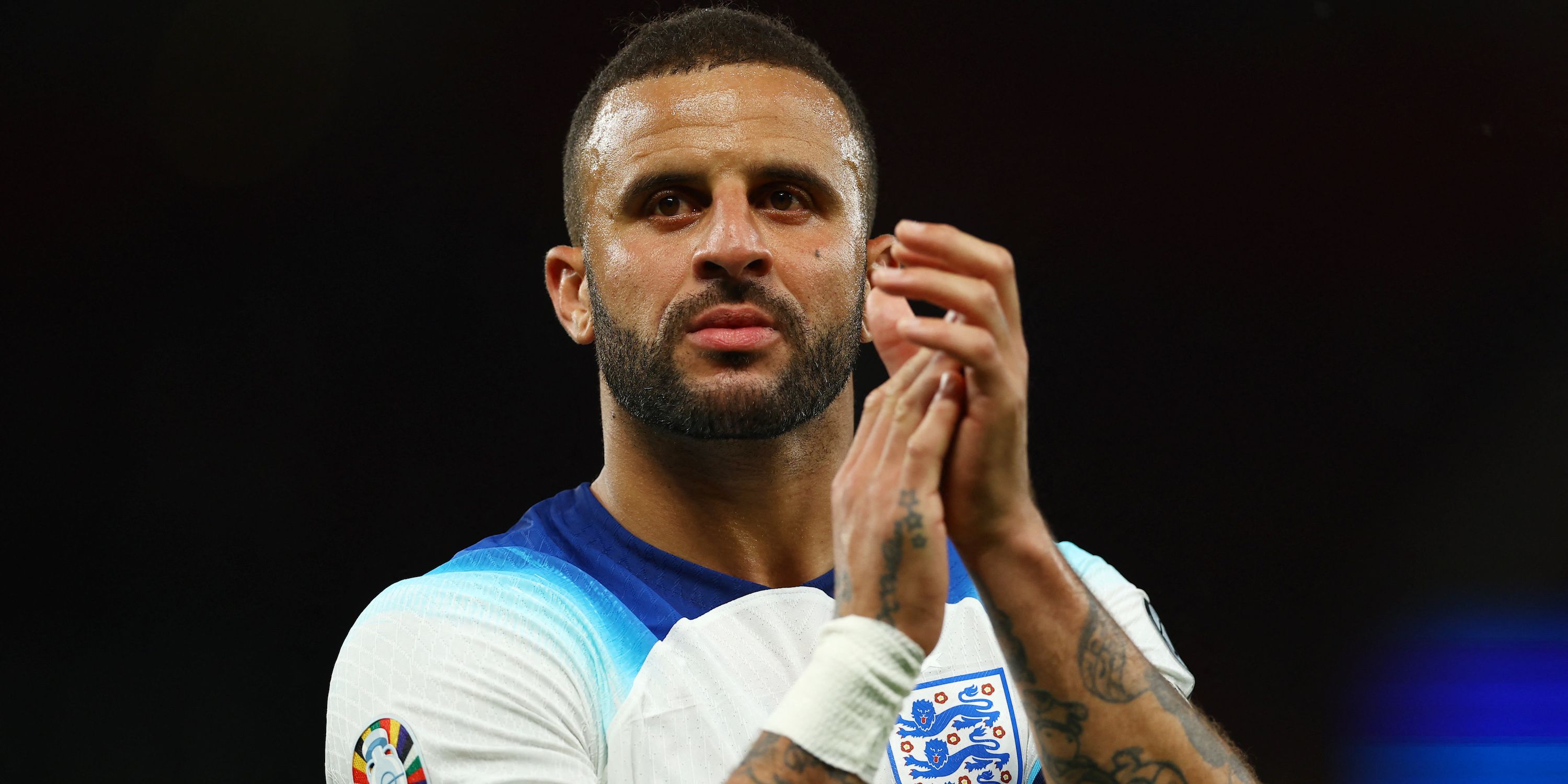 England's Kyle Walker celebrates after the match