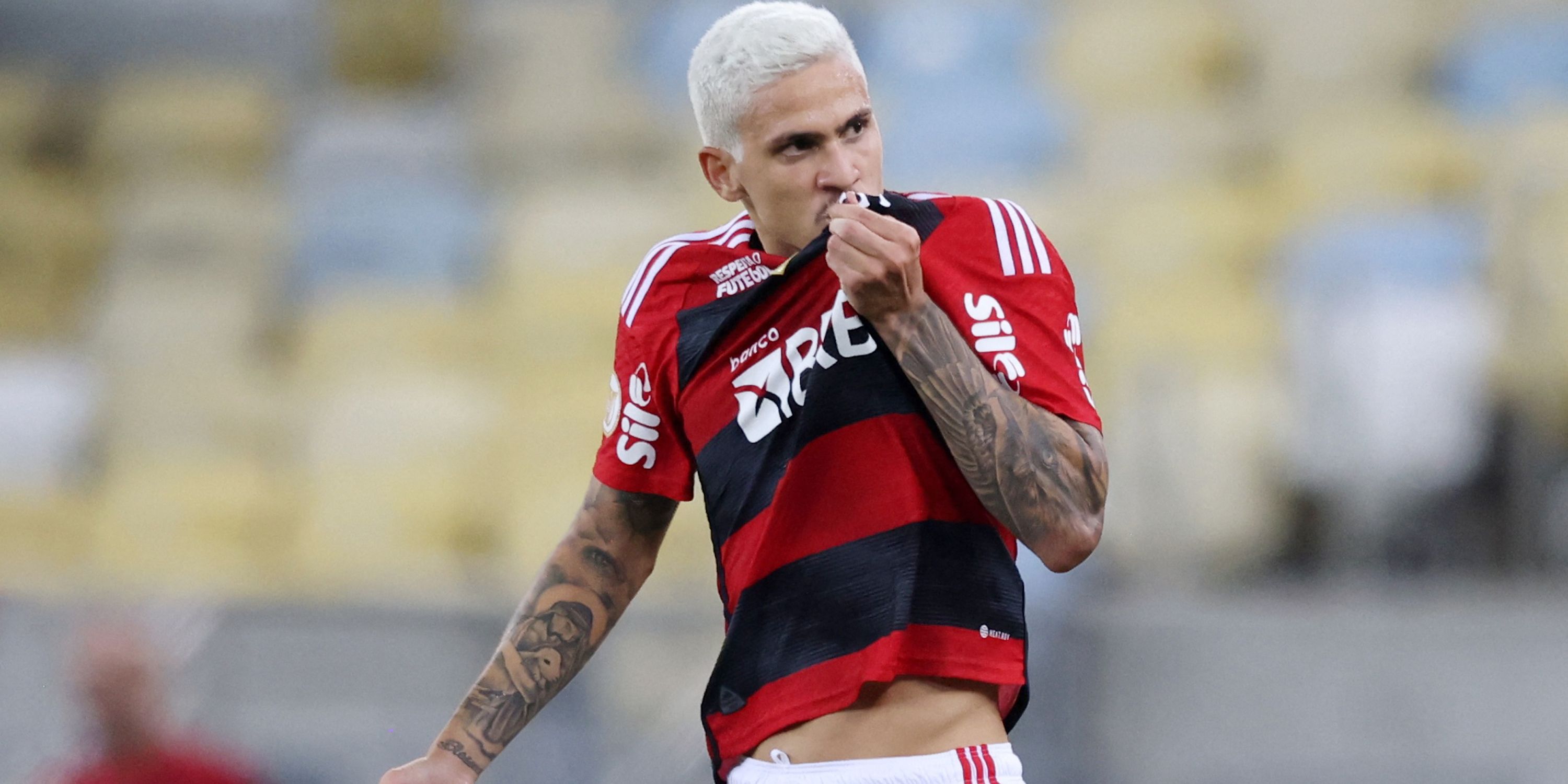 Flamengo's Pedro celebrates scoring their second goal
