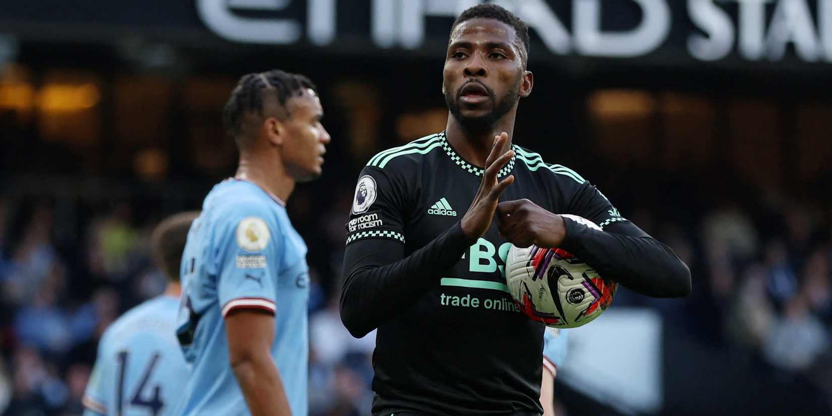  Leicester City's Kelechi Iheanacho celebrates scoring their first goal