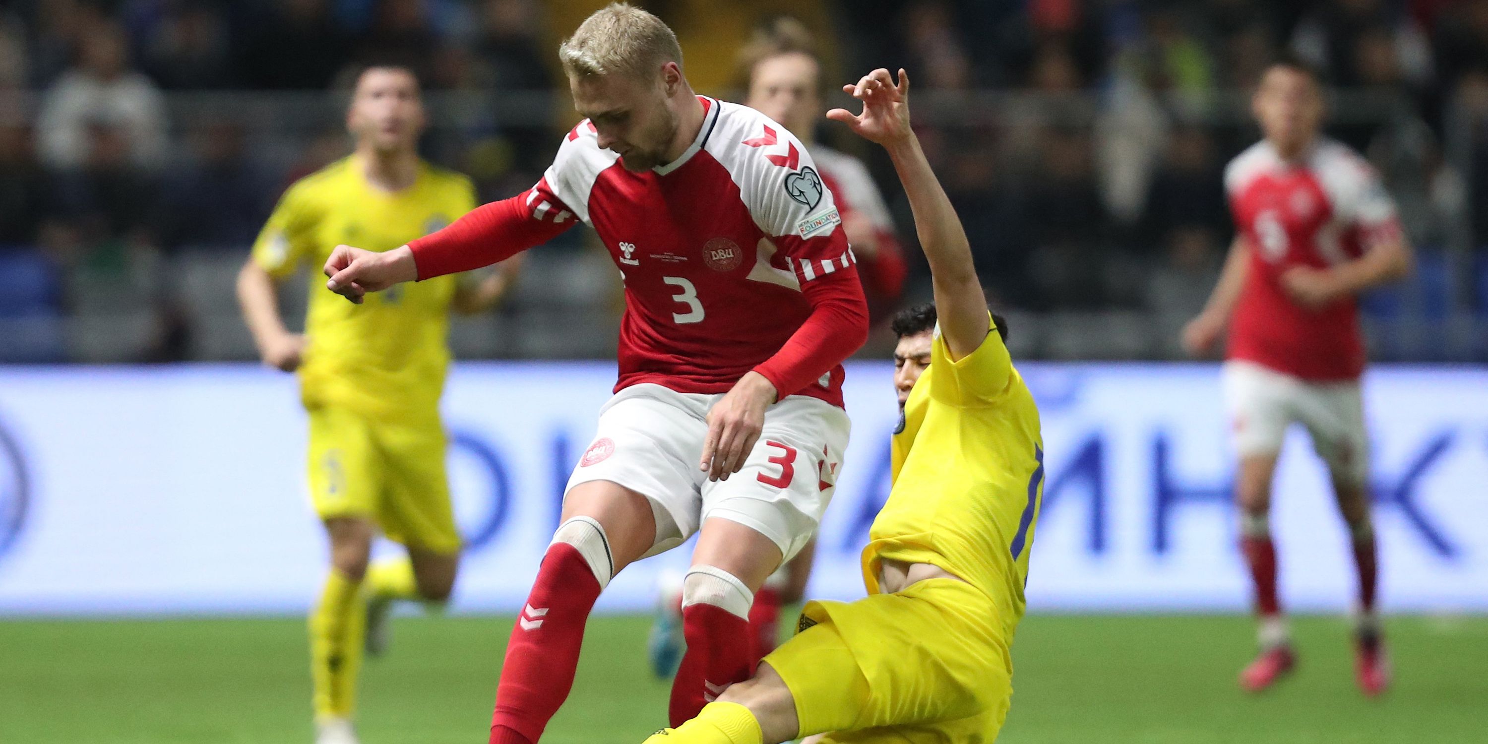 Denmark's Victor Nelsson in action