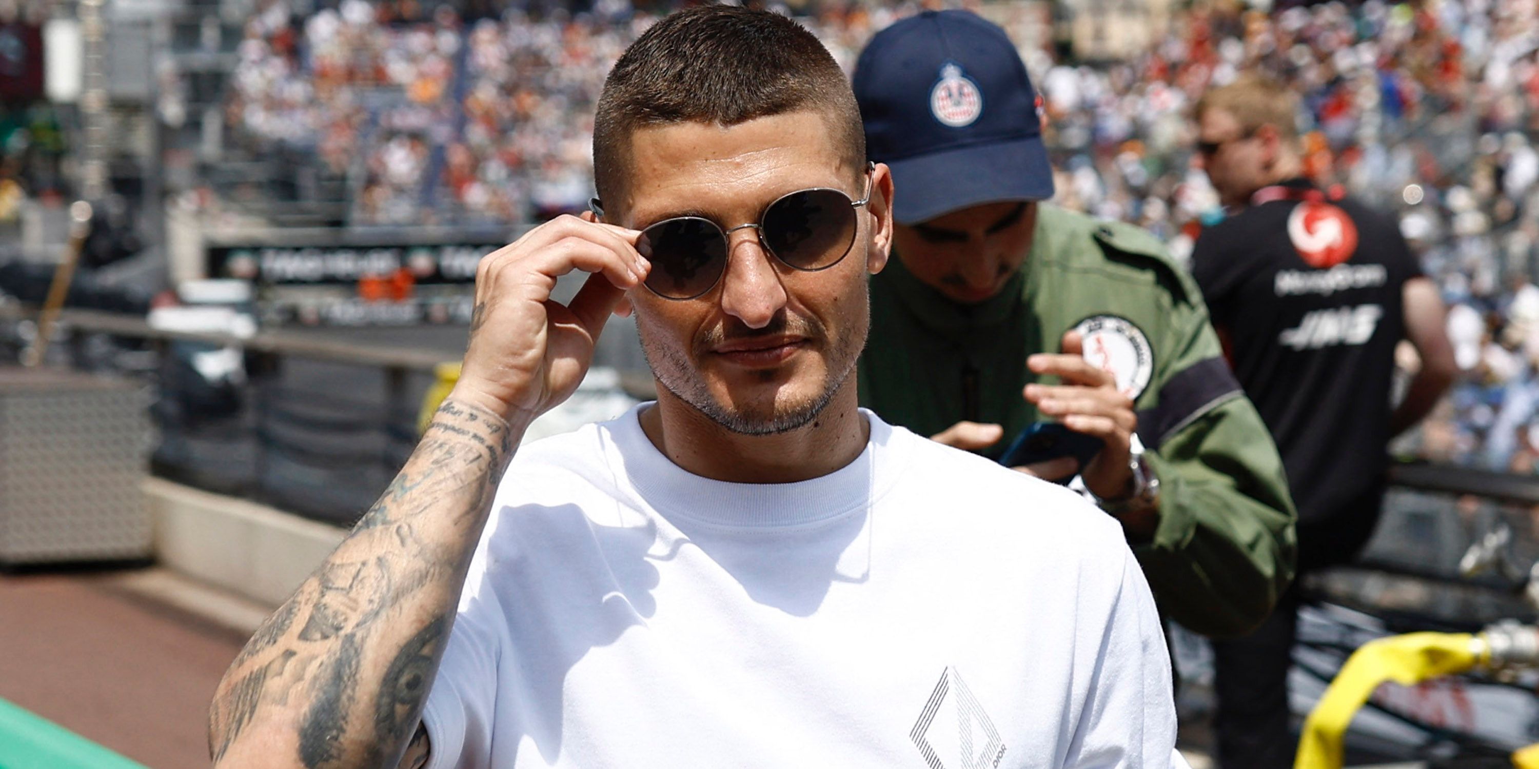 Paris St Germain's Marco Verratti is pictured ahead of the race